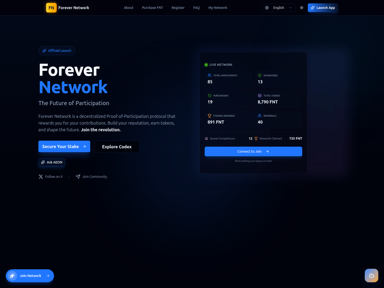 Forensic screenshot of www.forevernetwork.space