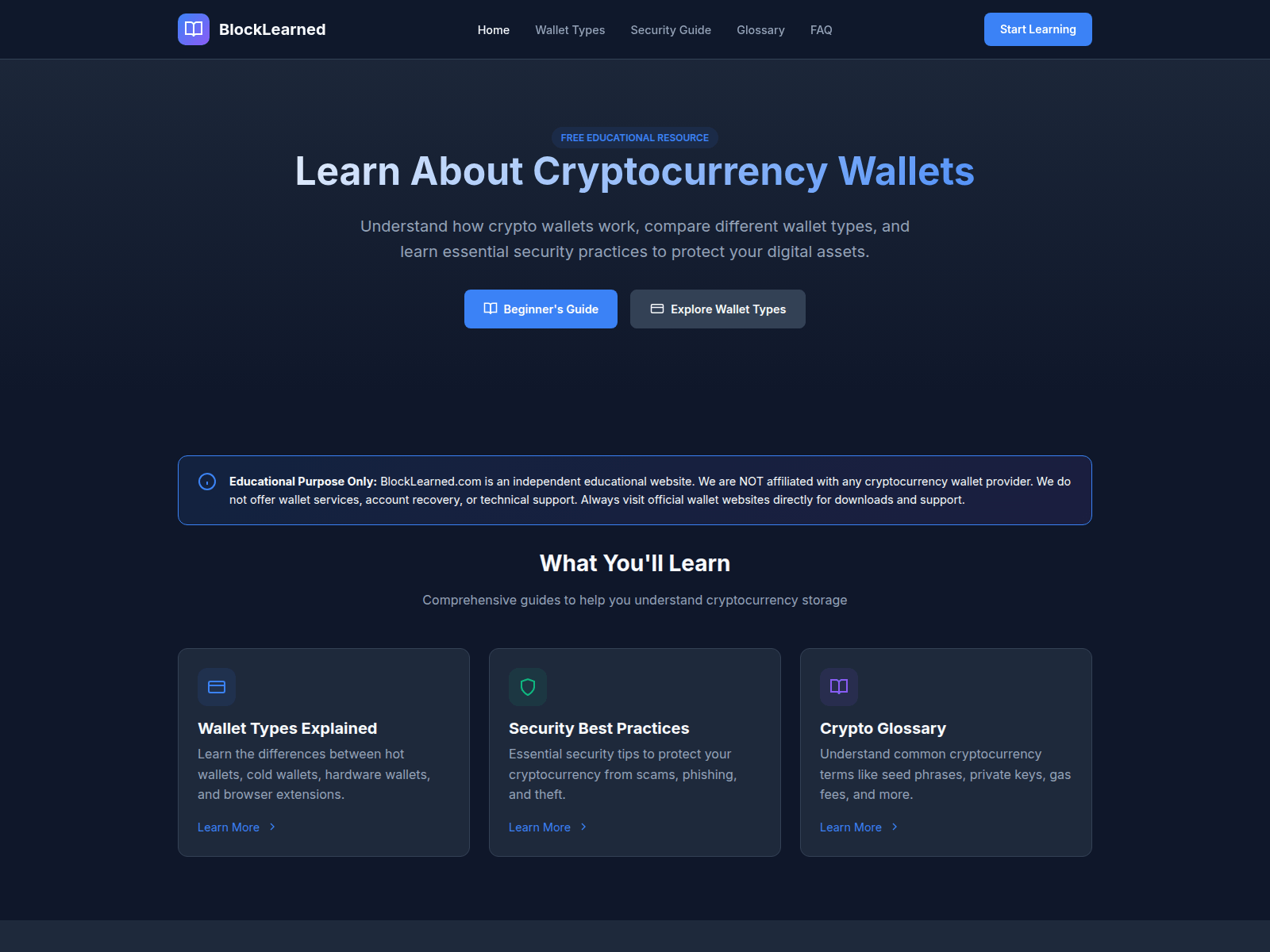 Forensic screenshot of blocklearned.com