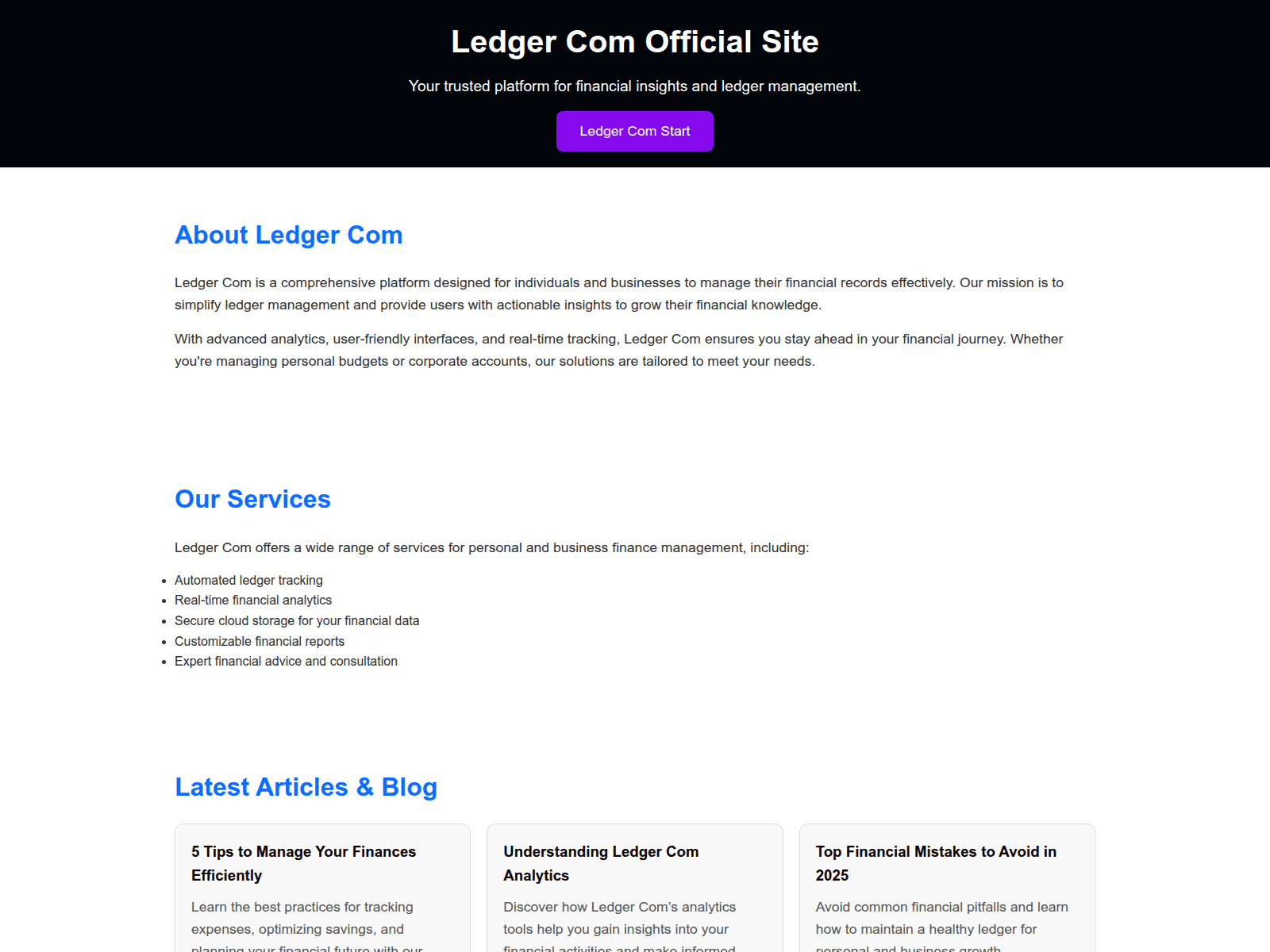 Screenshot of start-ledger-com-webs.pages.dev