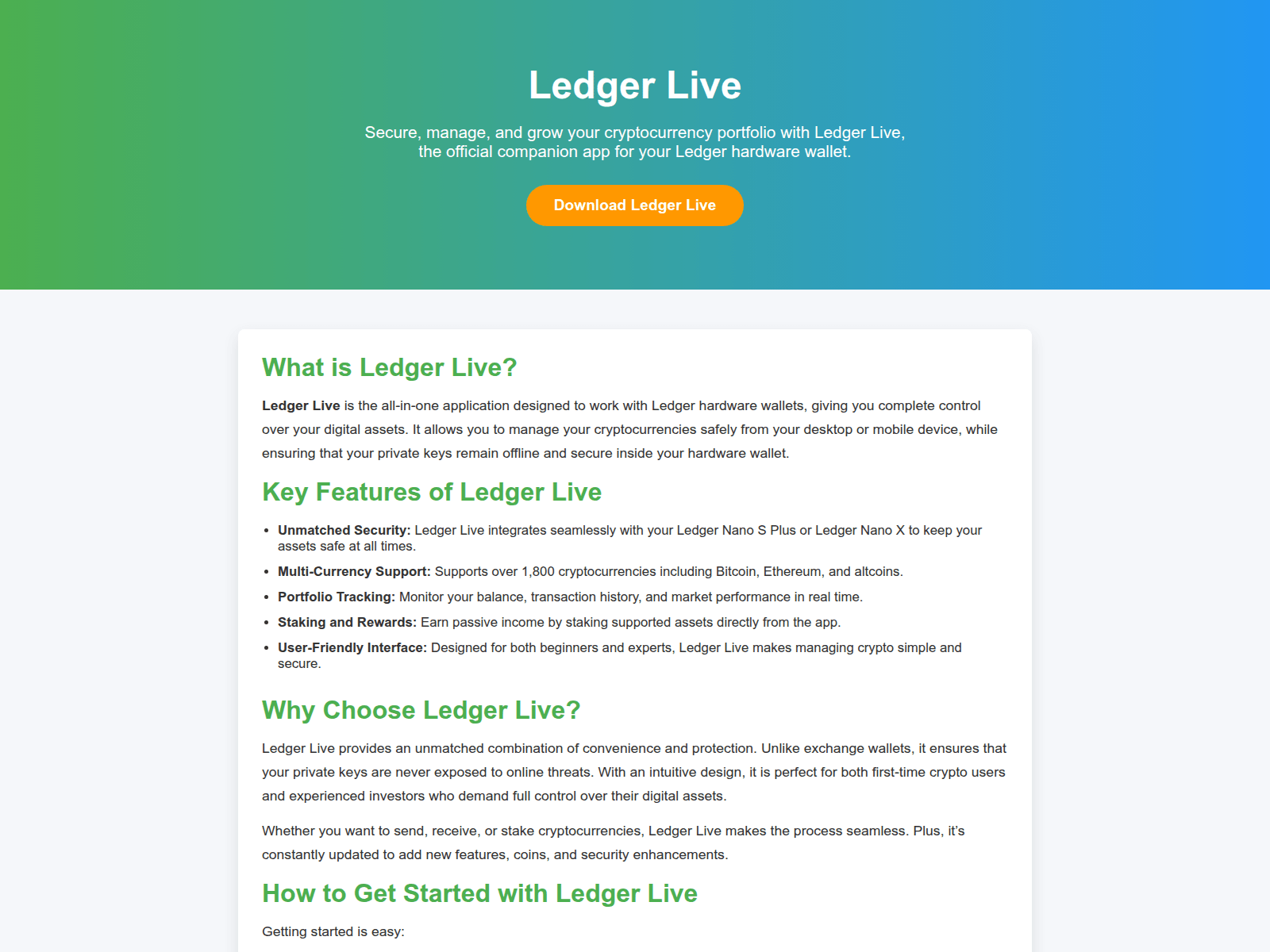 Screenshot of hub-ledger-live.pages.dev