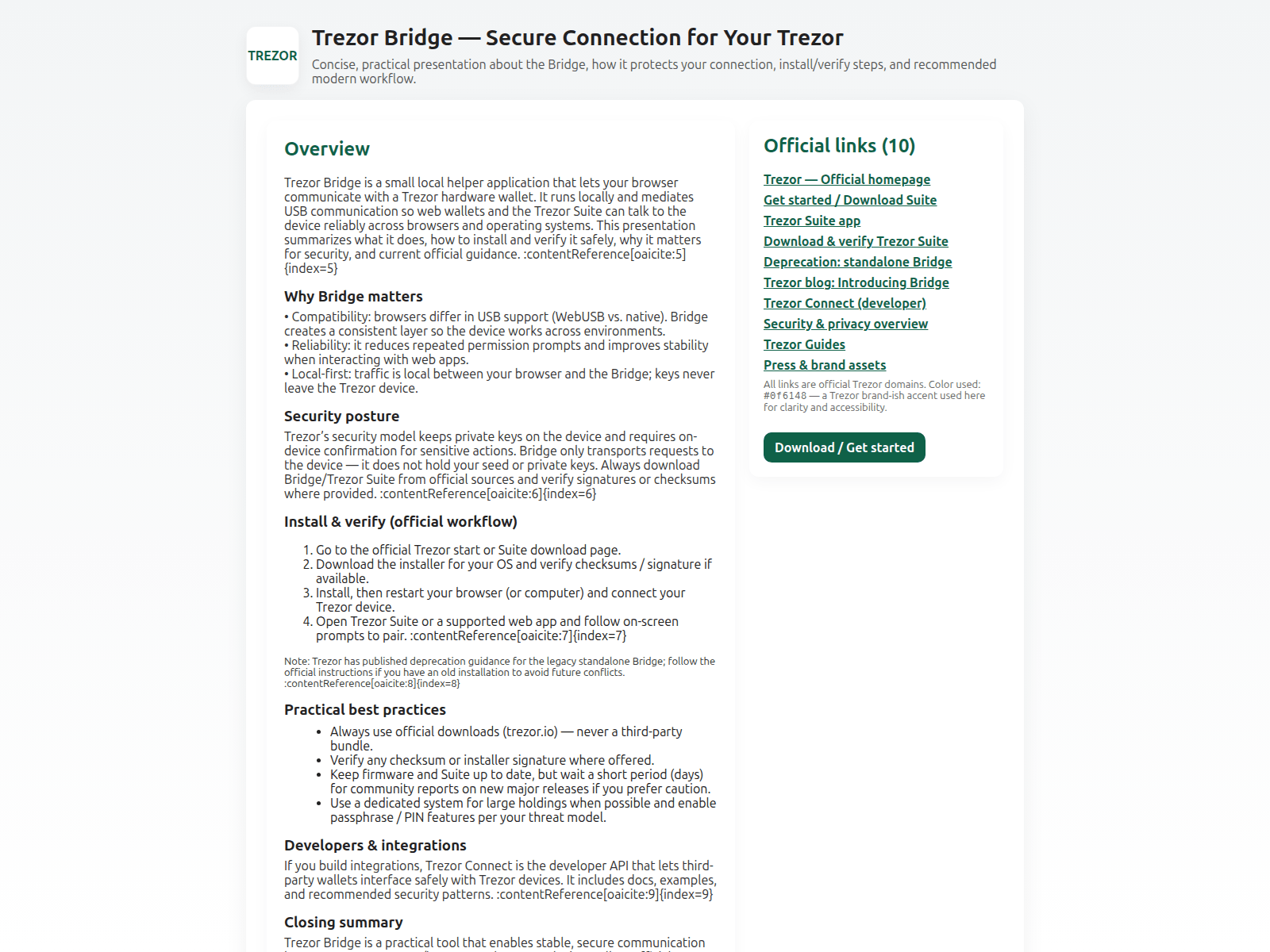 Forensic screenshot of connects-trezar-bridge.pages.dev