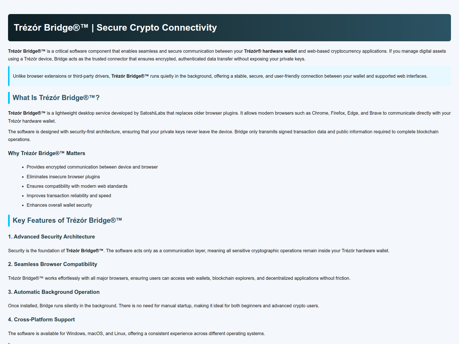 Screenshot of crypto-bridze-trezor.pages.dev