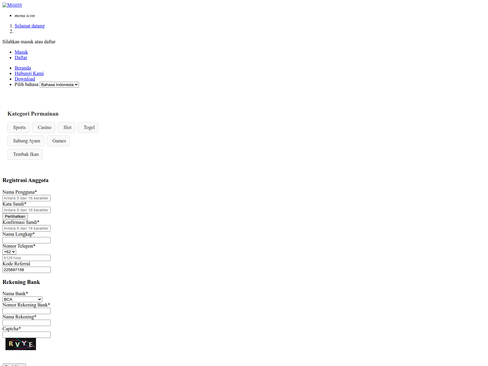 Forensic screenshot of mijit88vista.club