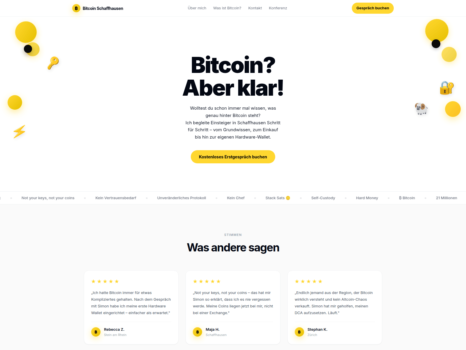 Screenshot of bitcoinschaffhausen.ch