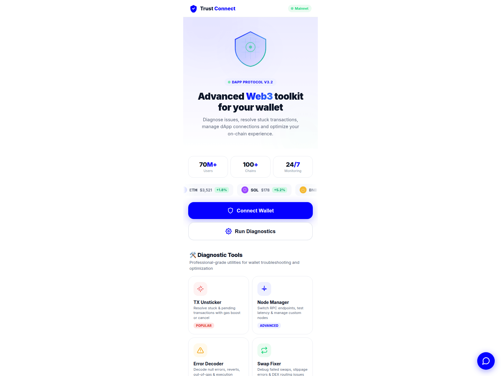 Screenshot of dapp.vg