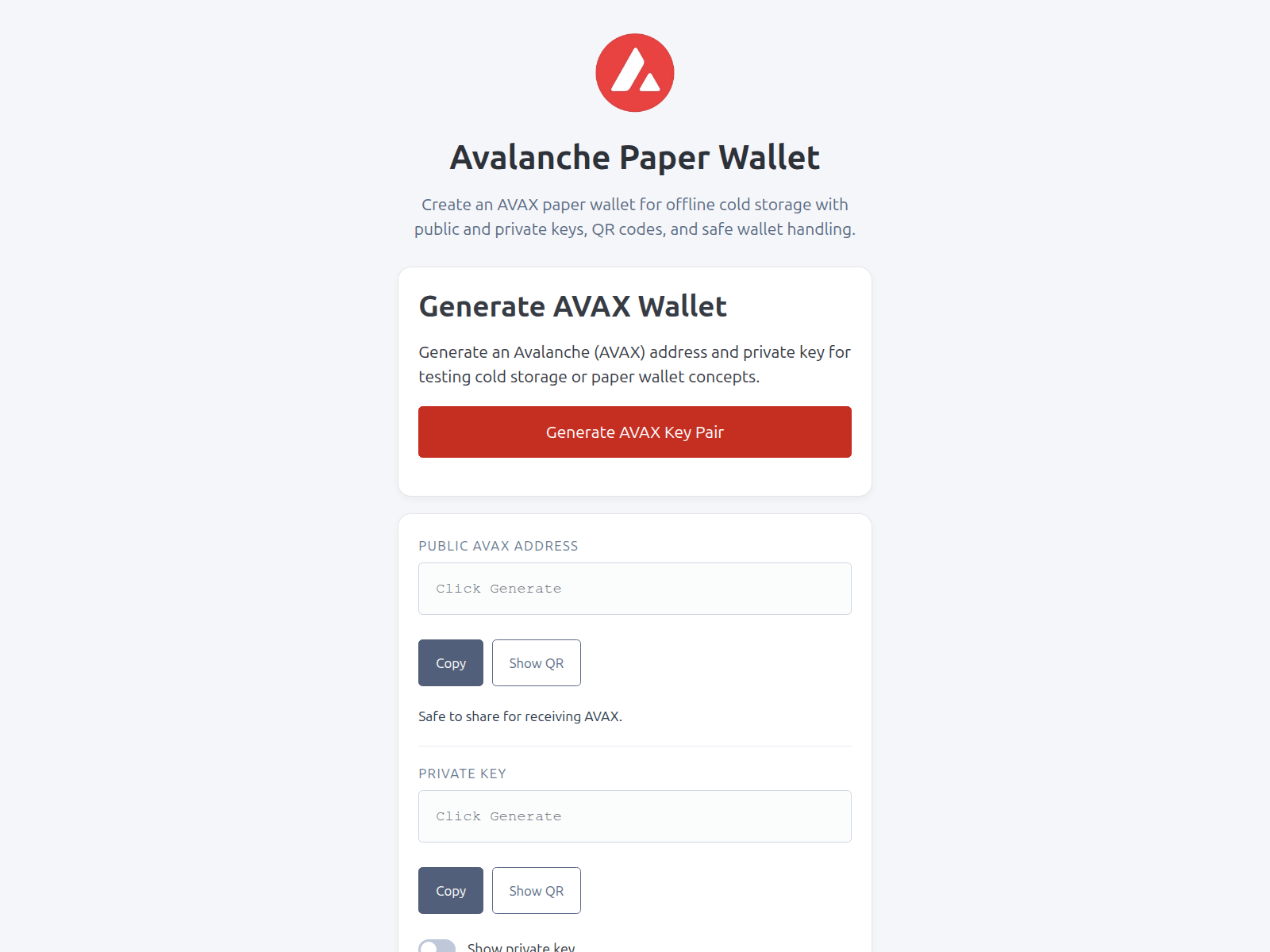 Forensic screenshot of avaxpaperwallet.com