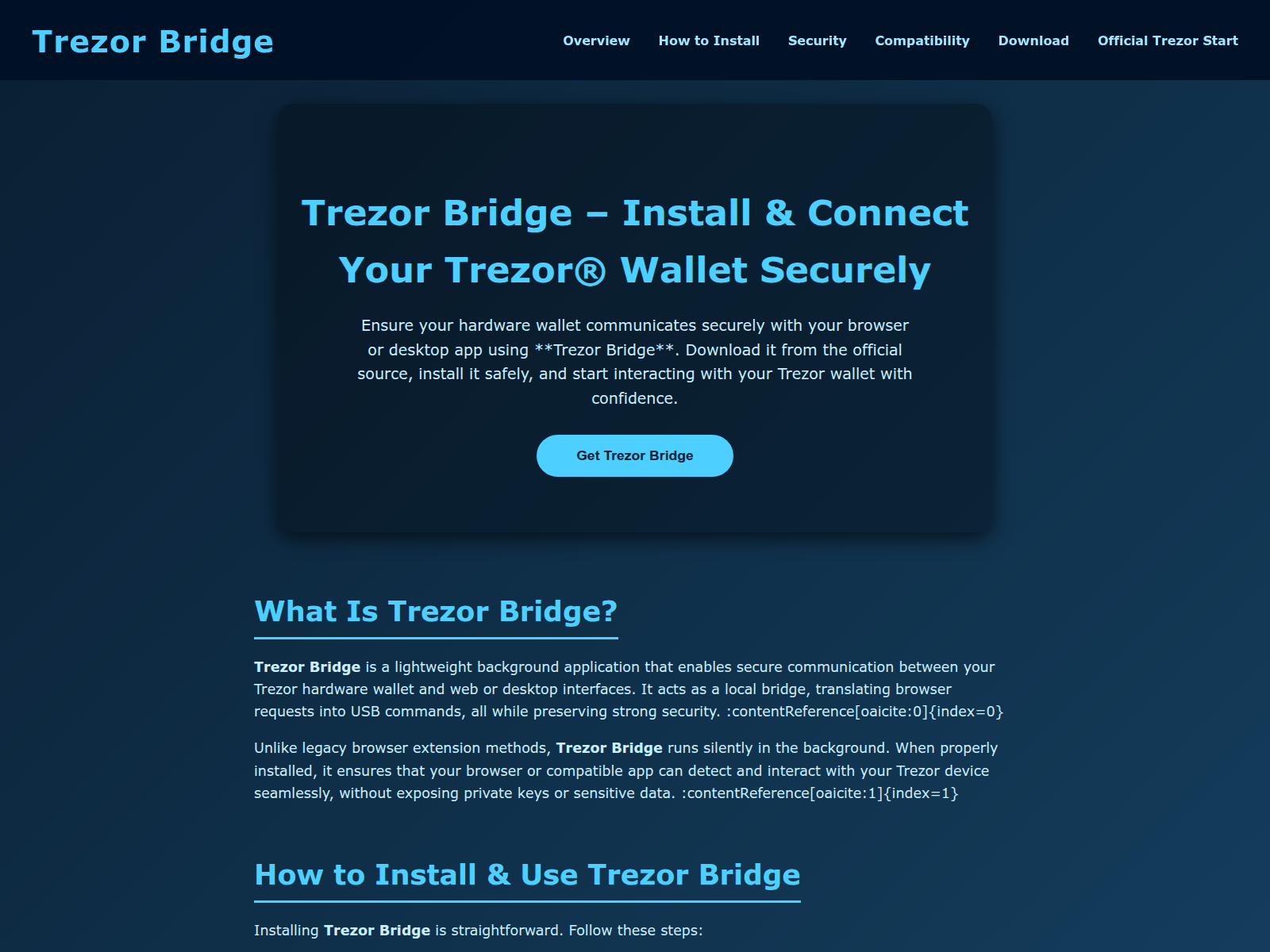 Screenshot of trzor-bridge-dev.pages.dev