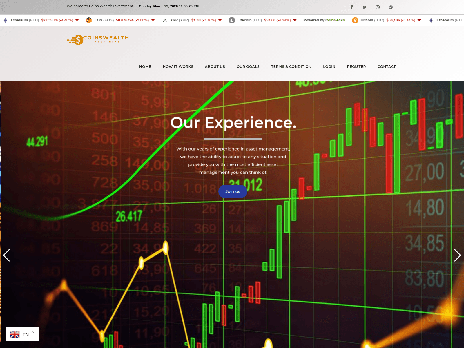 Forensic screenshot of coinswealthinvestment.com