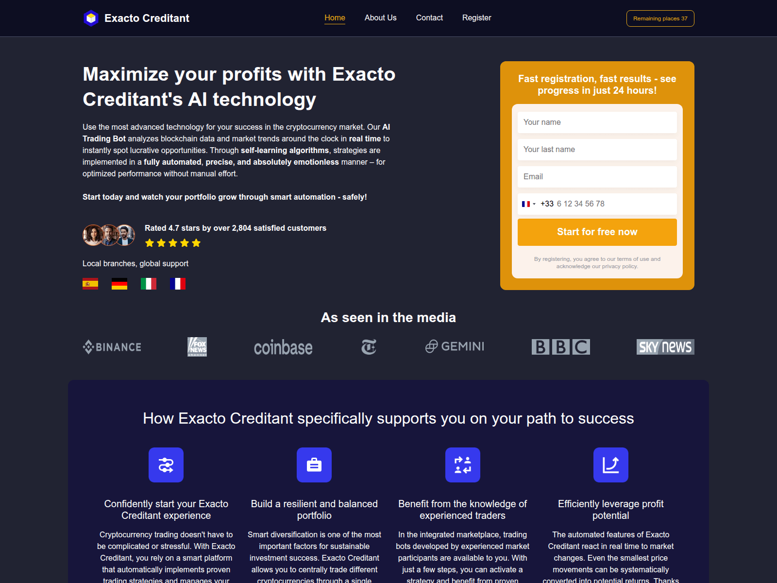 Forensic screenshot of exactocreditanteu.com