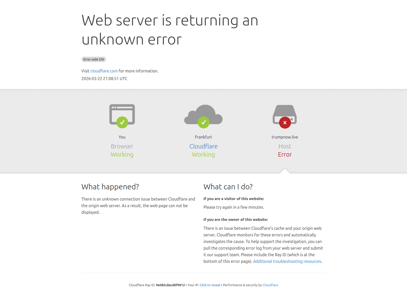 Forensic screenshot of trumpnow.live