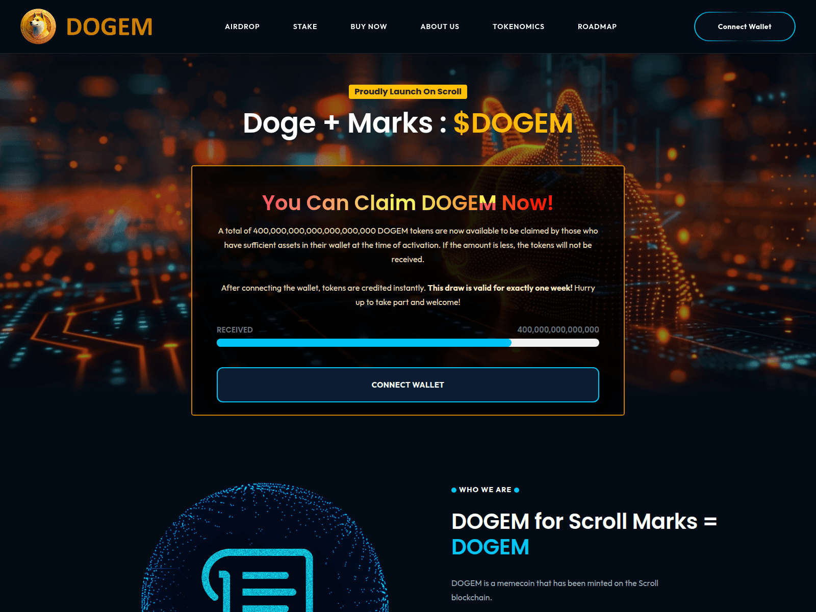 Forensic screenshot of dogemcoin.xyz