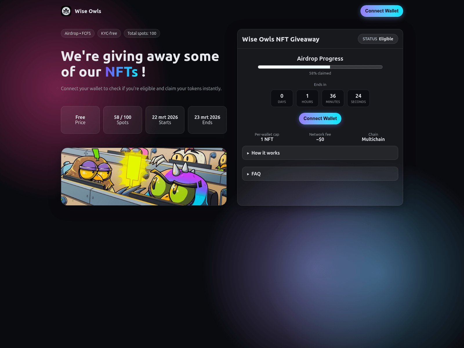 Forensic screenshot of wiseowls.xyz