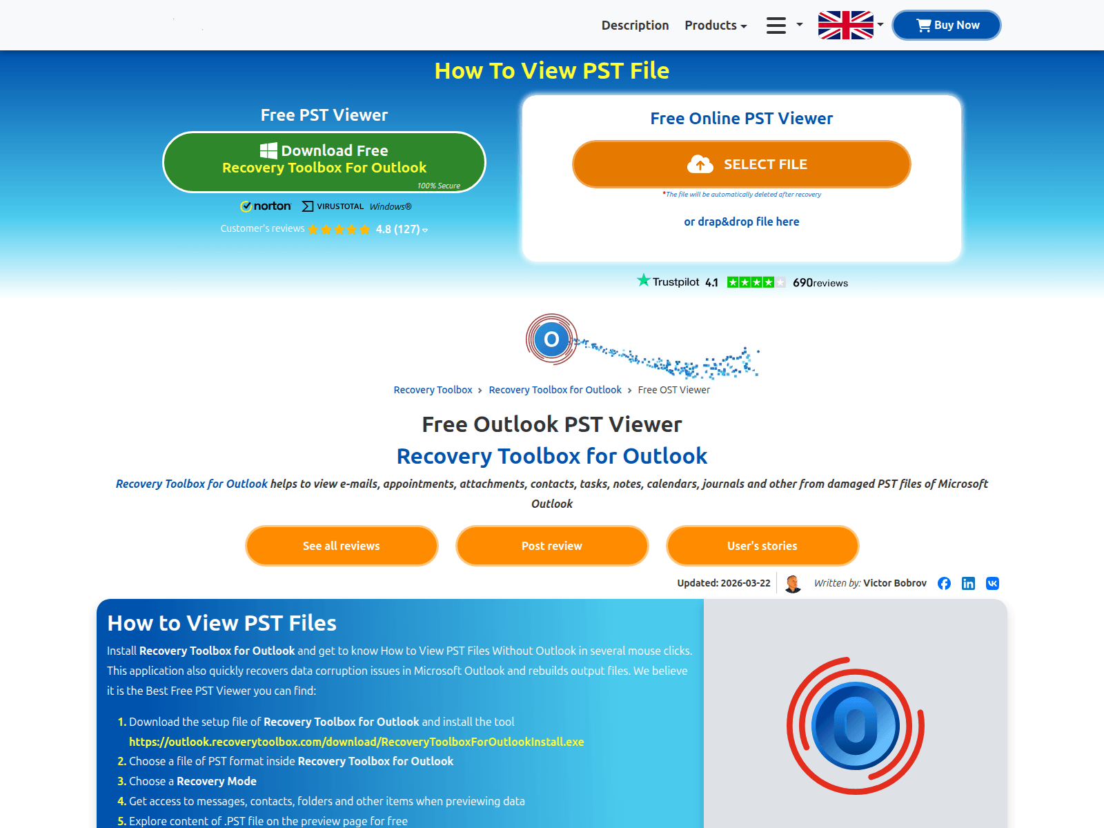 Forensic screenshot of pst.openfiletool.com