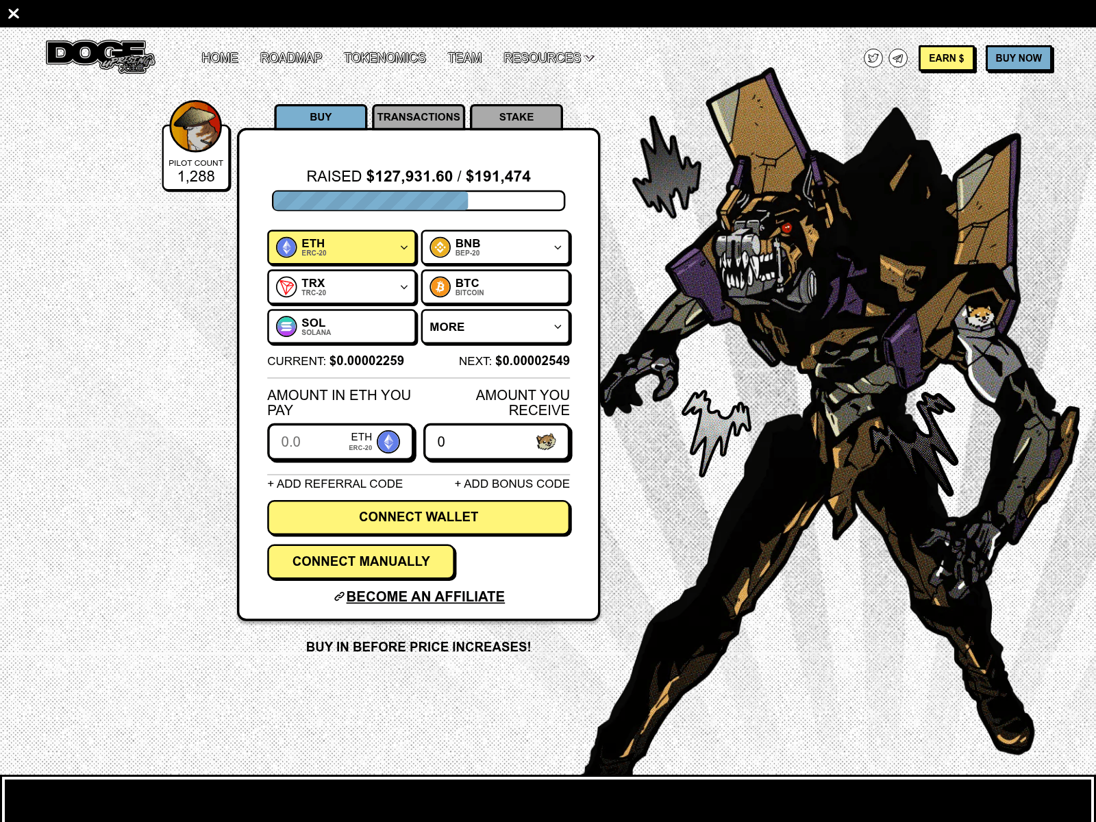 Screenshot of presale-dogeuprising.pages.dev