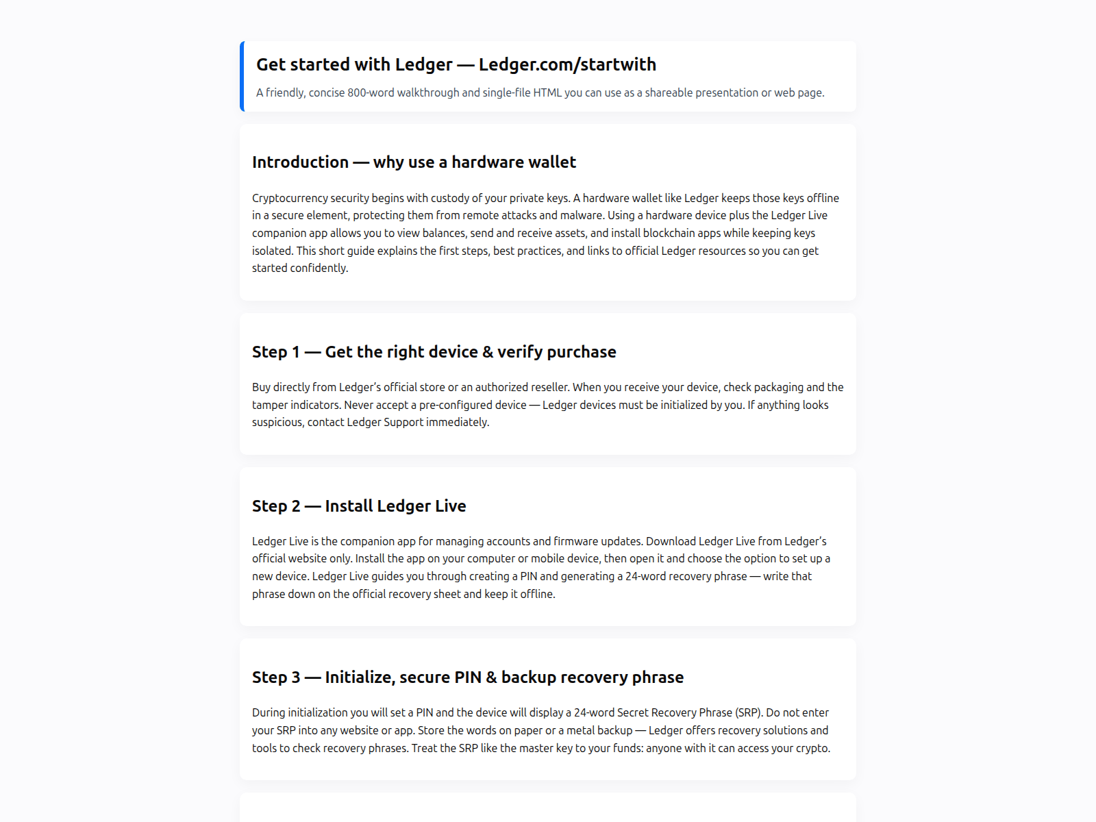 Screenshot of guide-live-ledgr-comes.pages.dev
