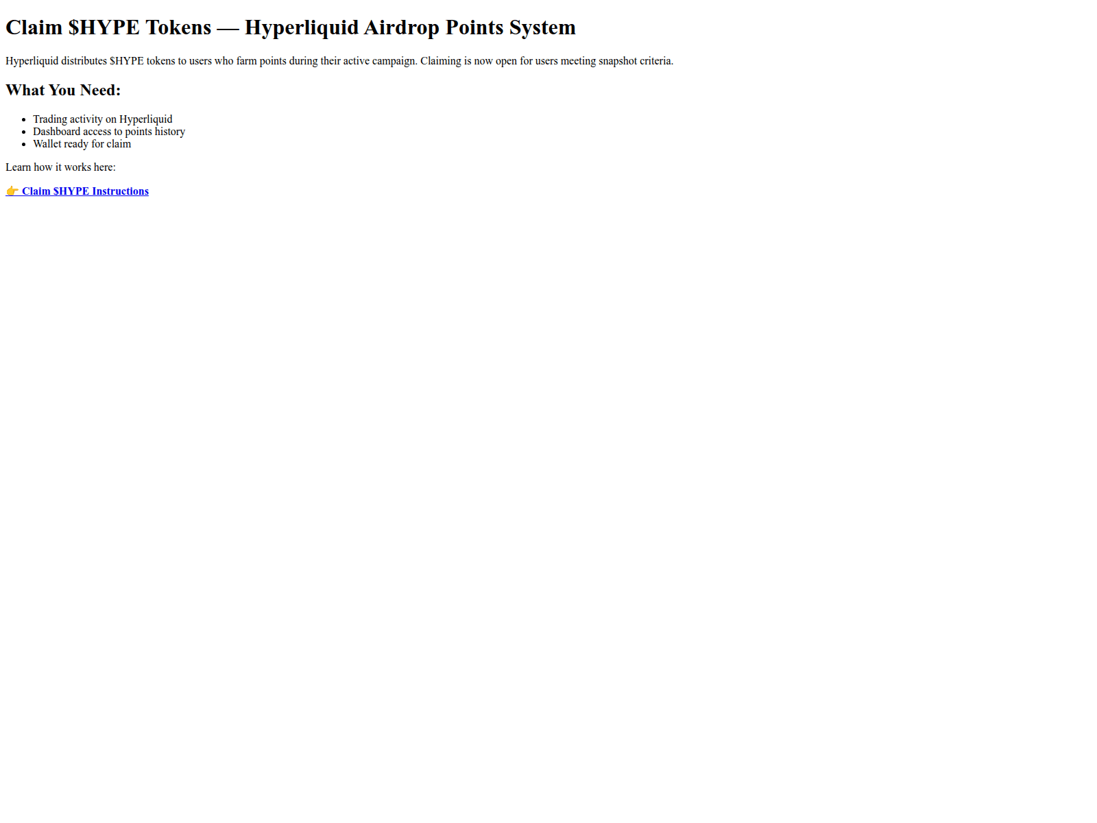 Forensic screenshot of claim-hype-points-hyperliquid.pages.dev