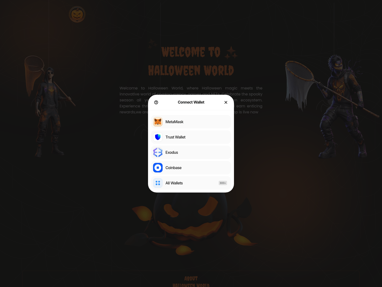 Forensic screenshot of halloweenworld.pages.dev