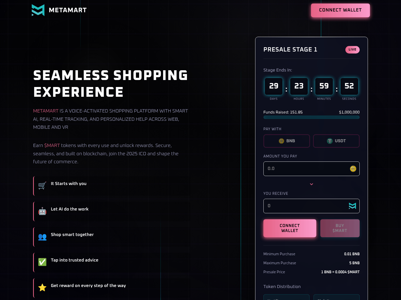 Screenshot of metamartv2.infinityblockchainsolutions.com