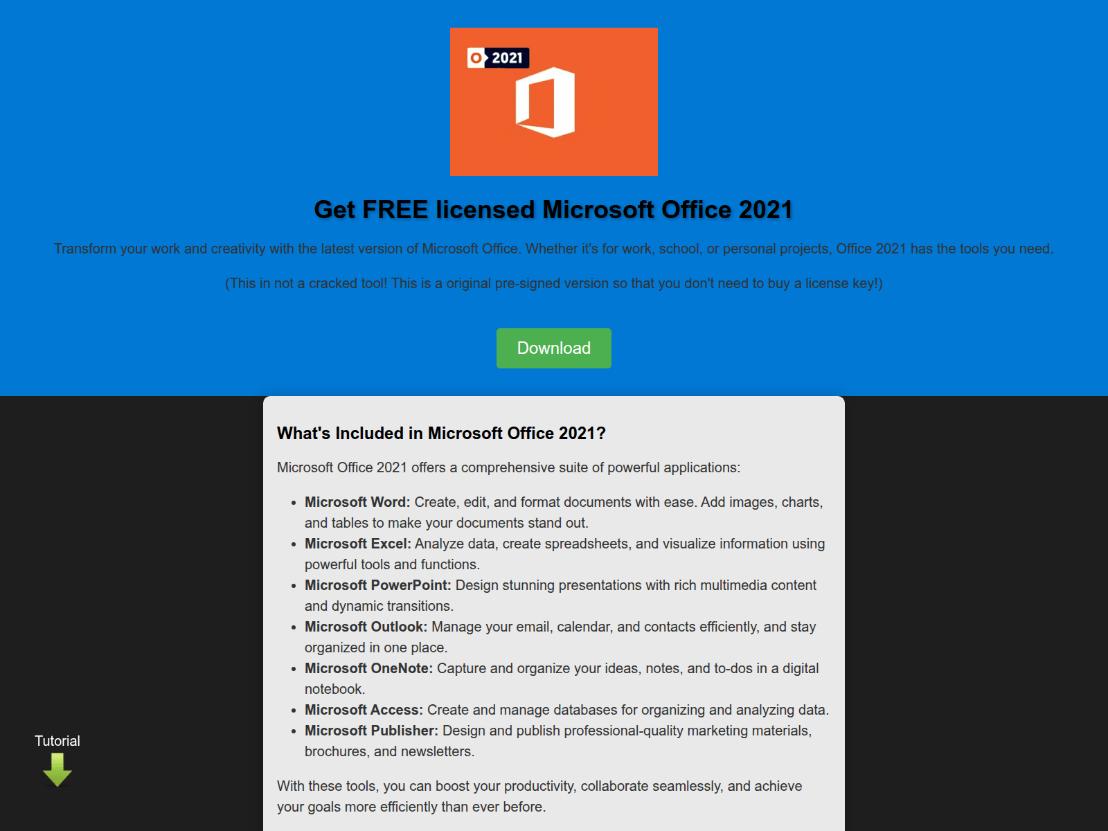 Screenshot of microsoftoffice2021licensed.pages.dev