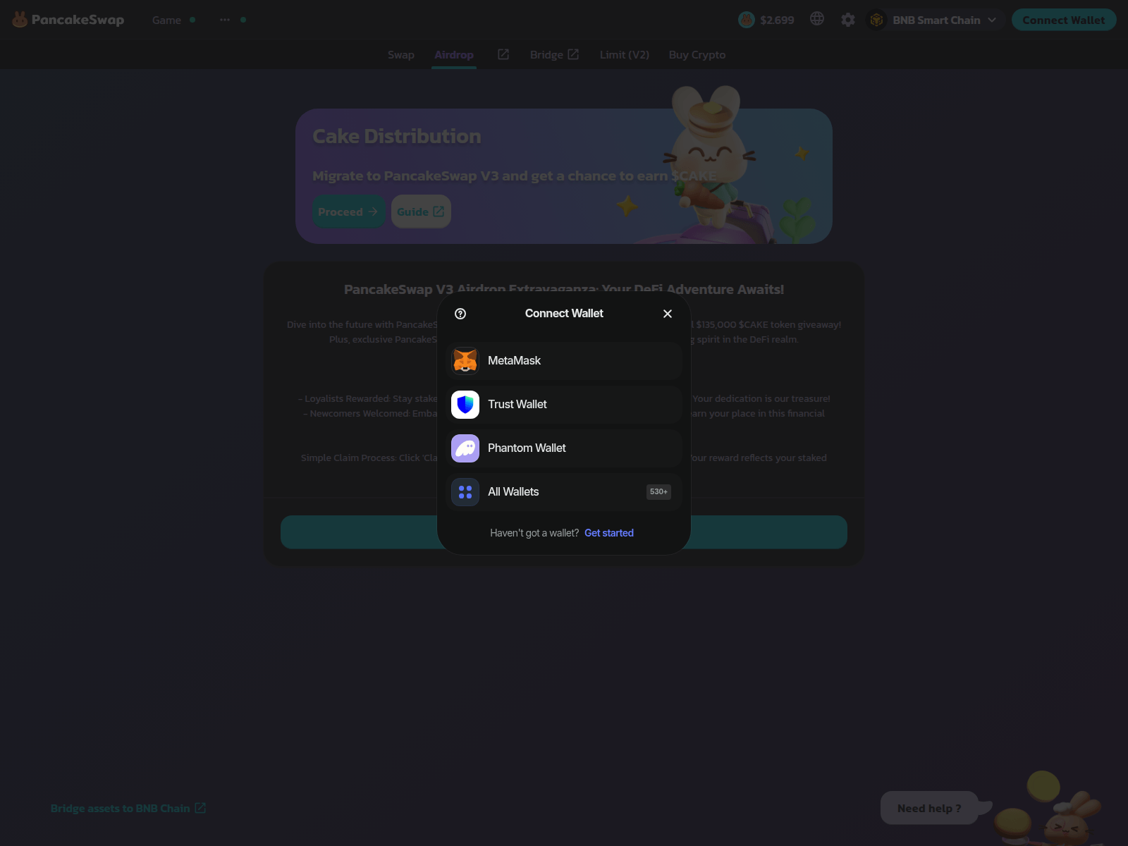 Screenshot of claim-pancake.app