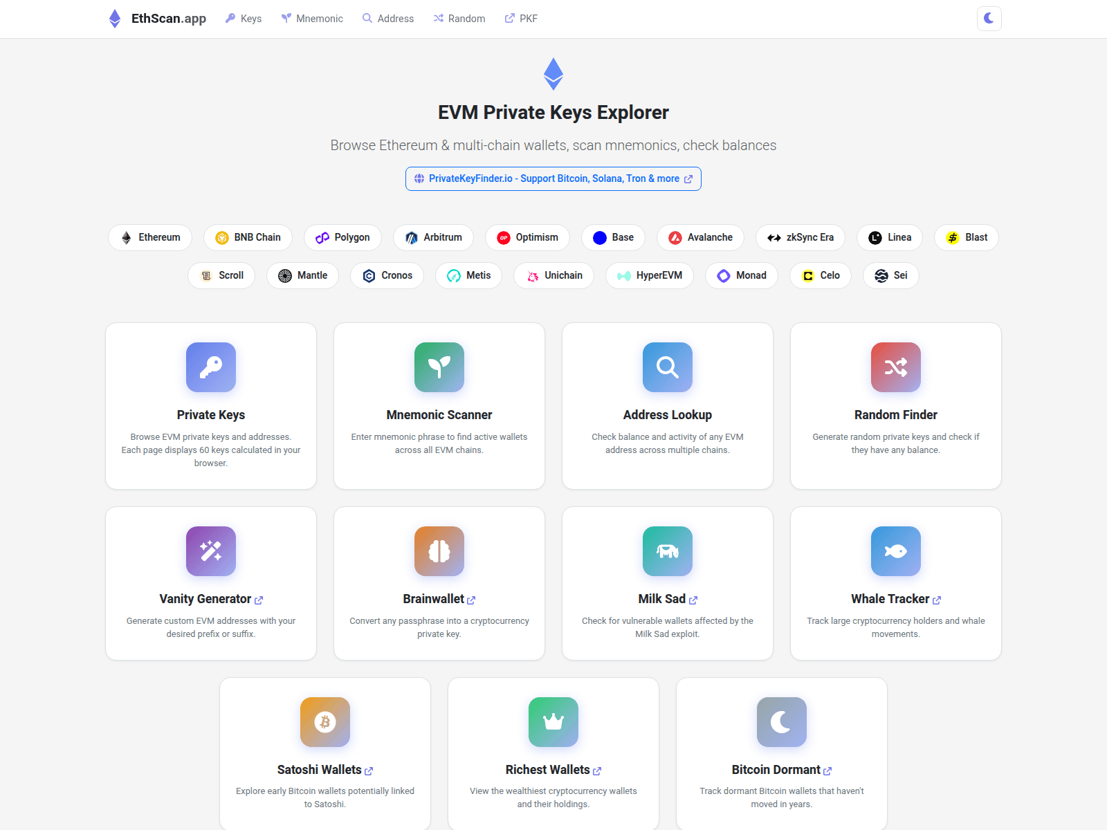 Forensic screenshot of ethscan.app