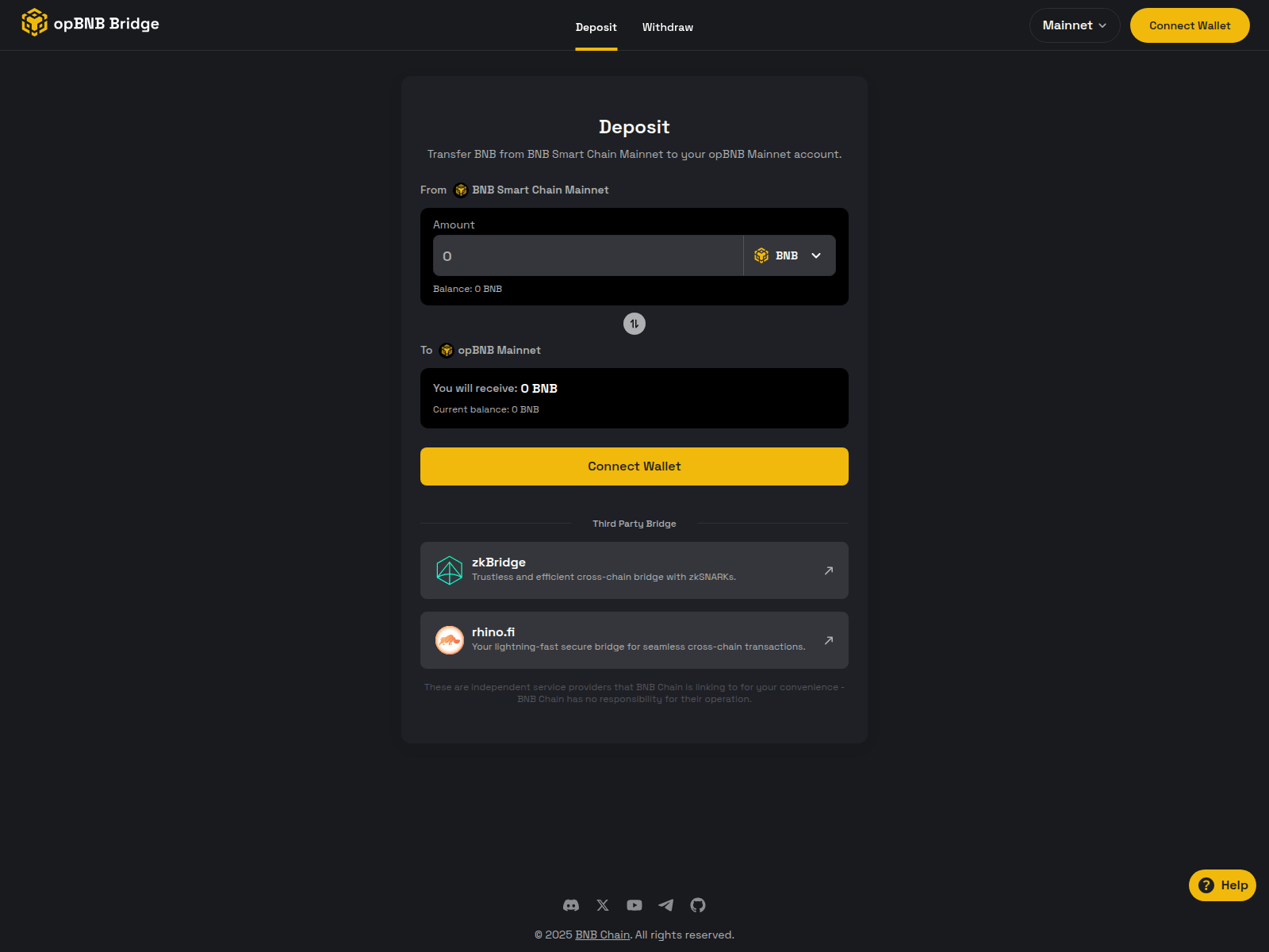 Screenshot of opbnb-bridge.pages.dev
