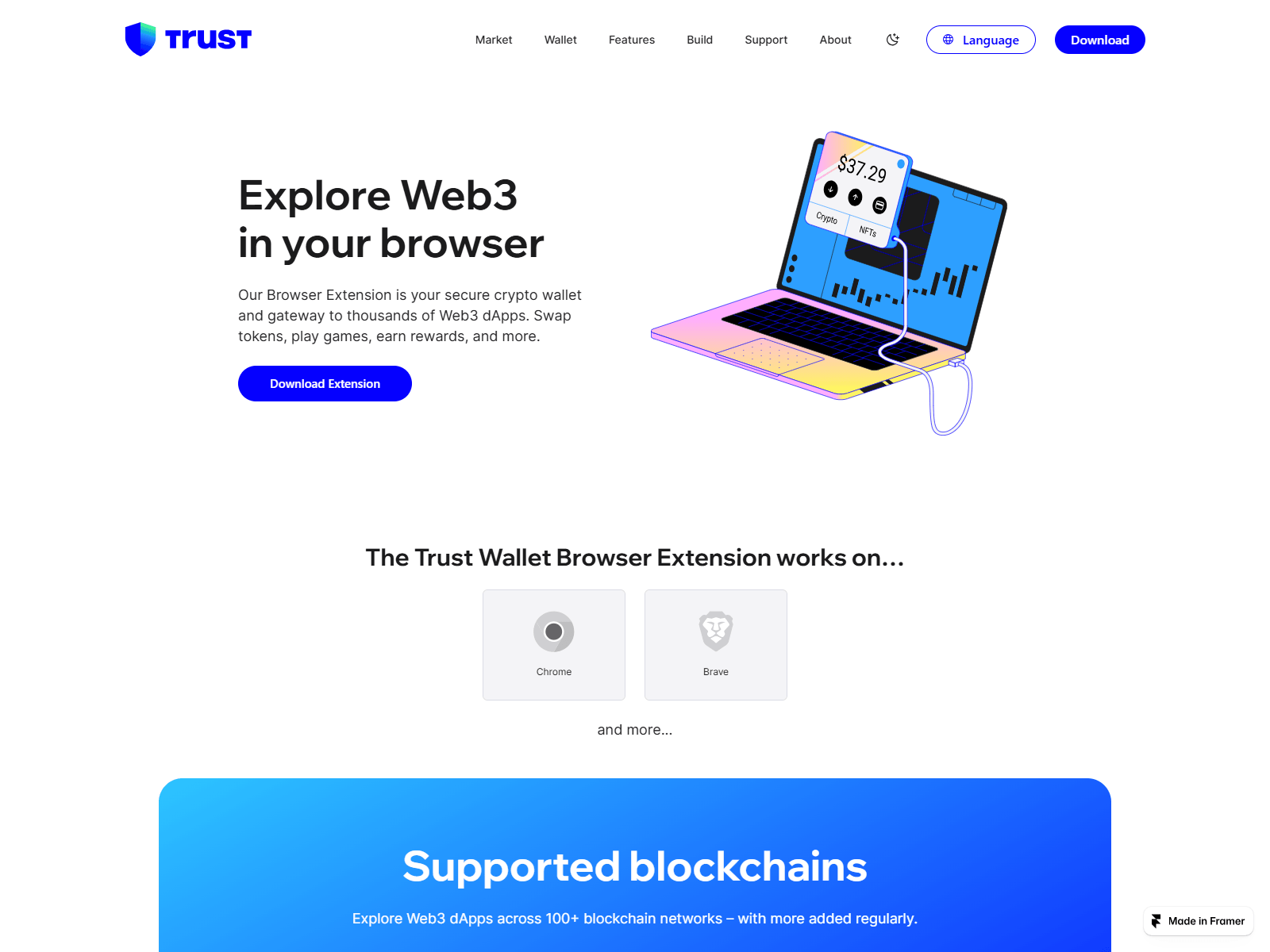 Screenshot of trustwallet-ext.framer.media