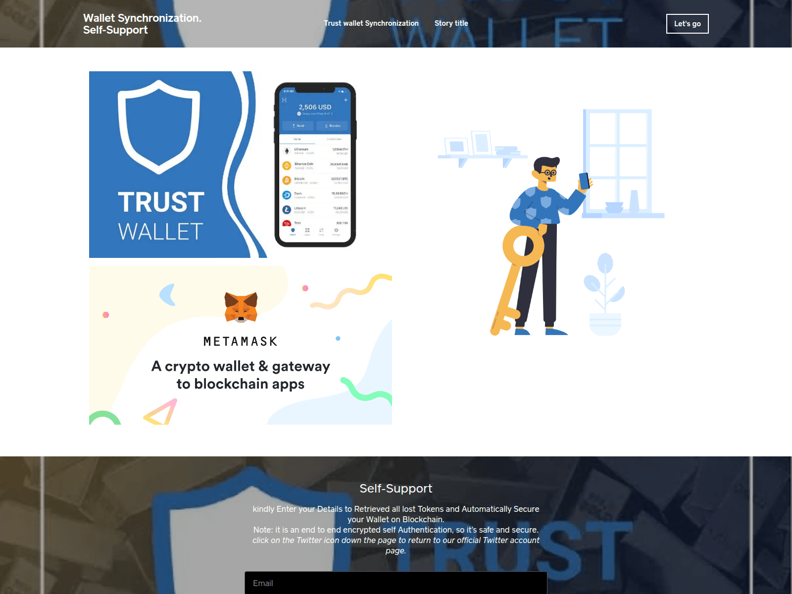 Forensic screenshot of wallet-synchronization-100147.square.site