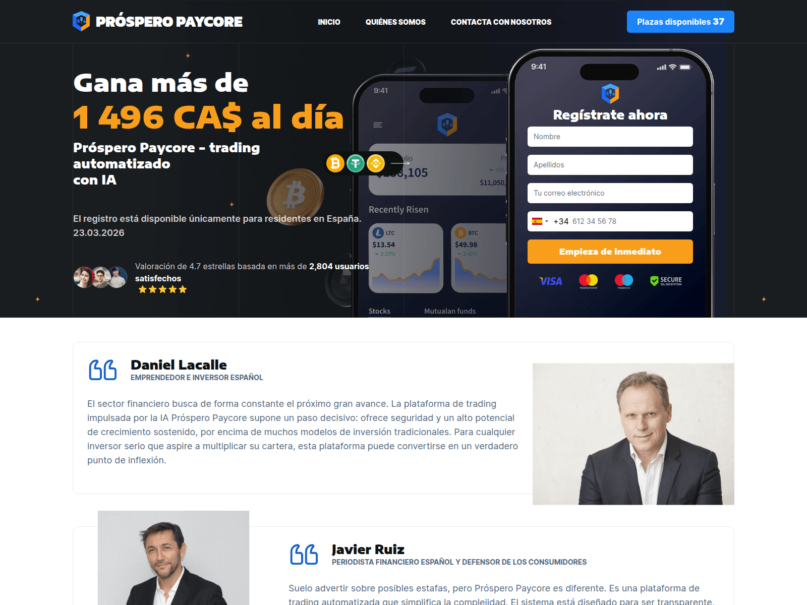 Screenshot of prospero-paycore.com