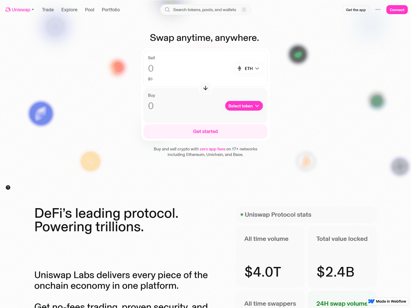Screenshot of v2-uniswap.webflow.io