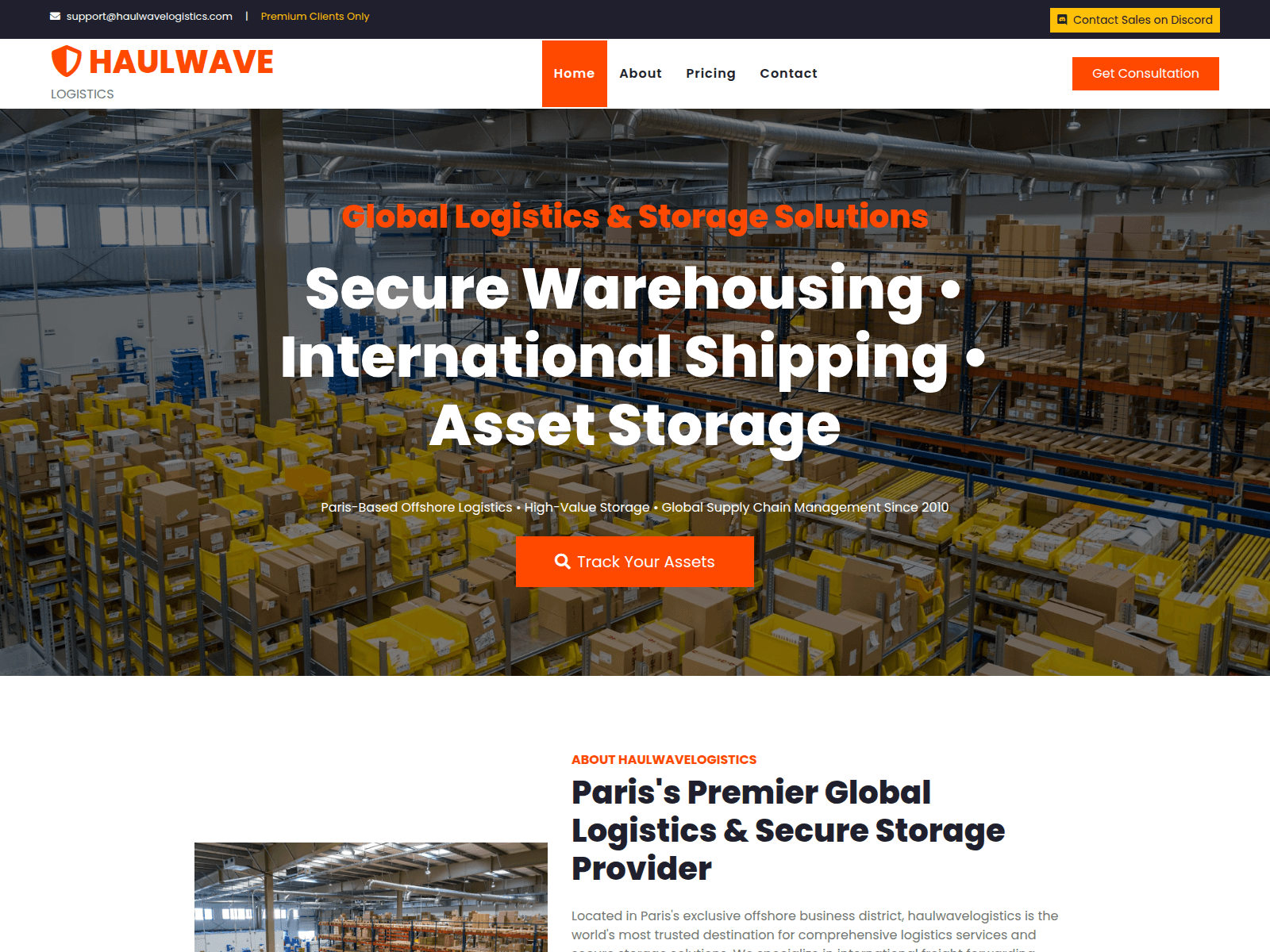 Forensic screenshot of haulwavelogistics.com