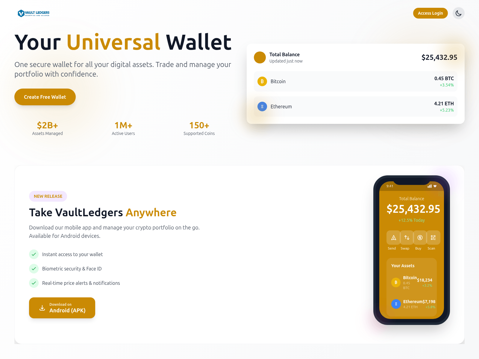 Screenshot of vaultledgers.com