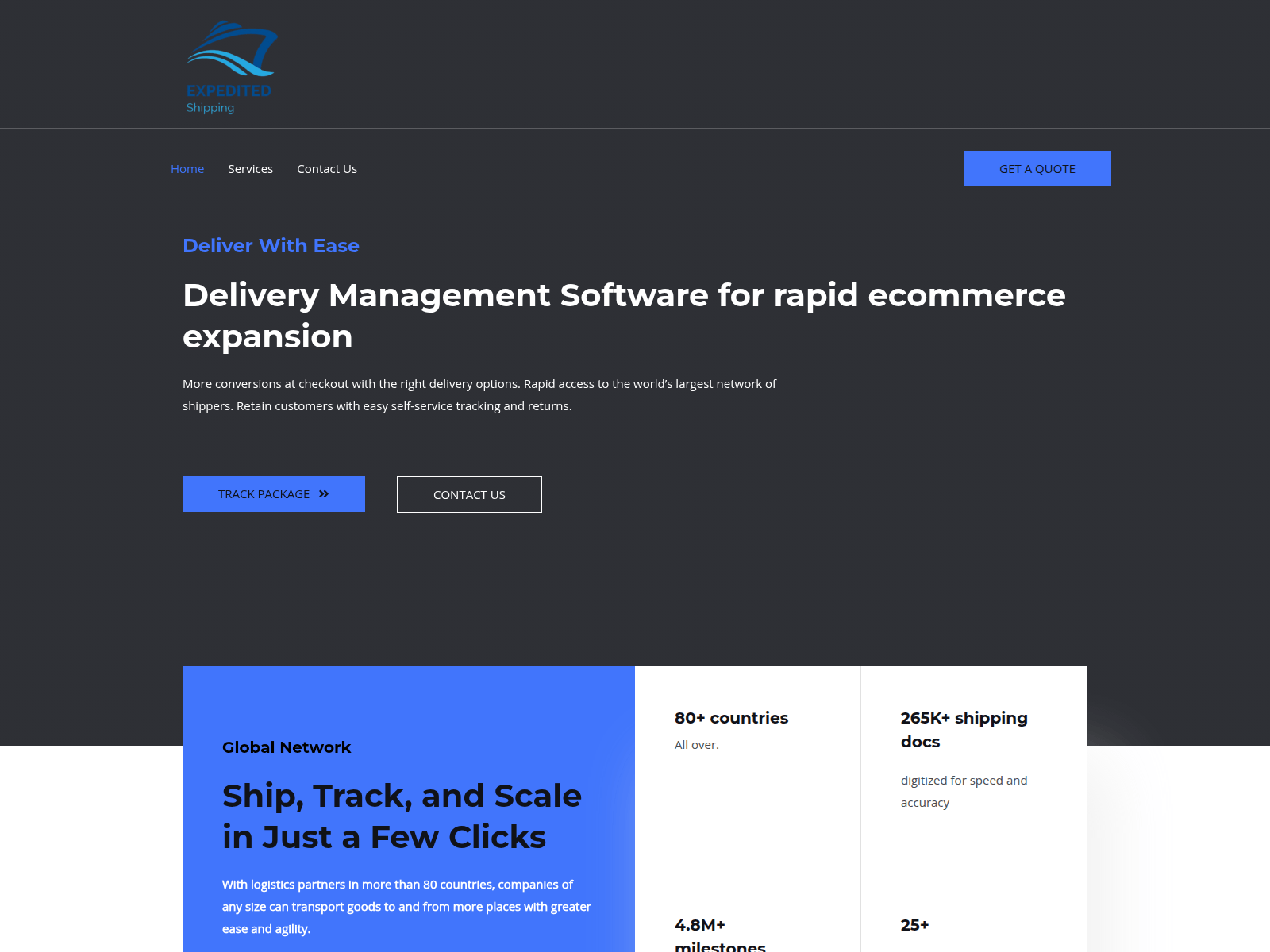Screenshot of expeditedrouteshippingagency.com