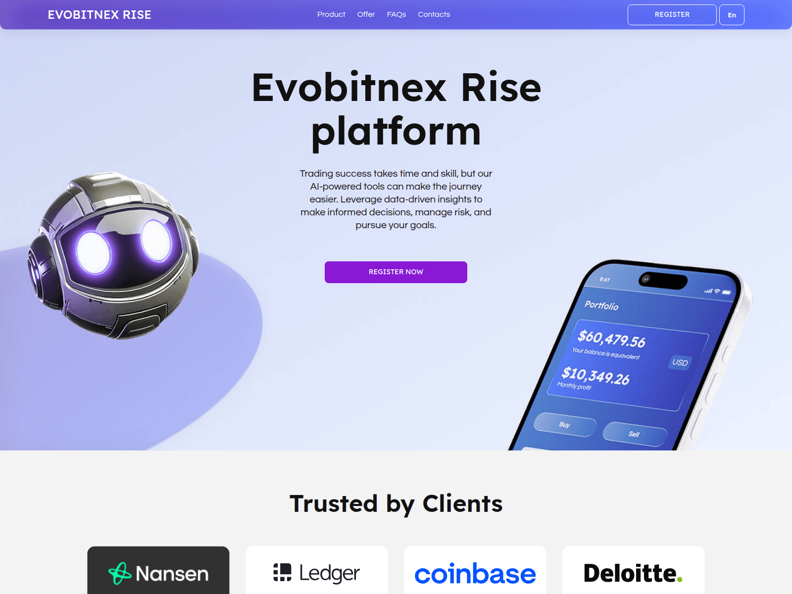 Forensic screenshot of evobitnex-rise.com