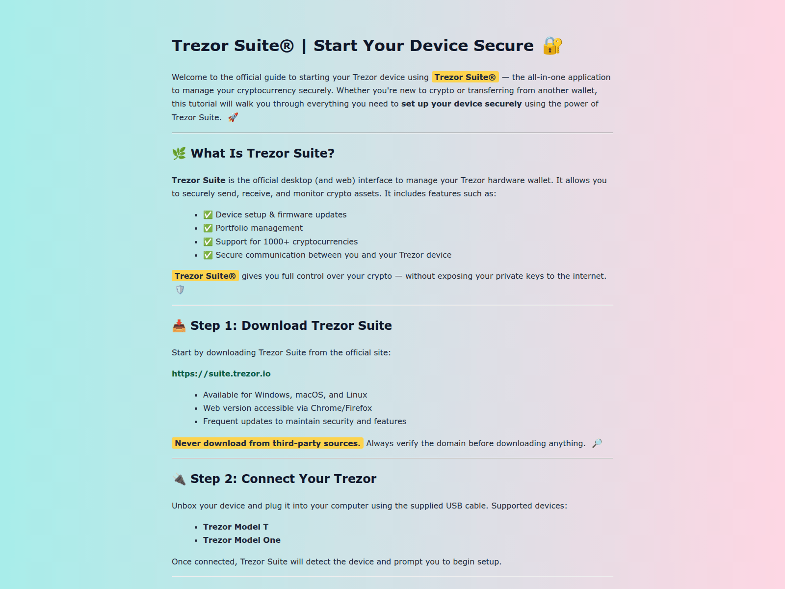 Screenshot of tezor-suite--web.pages.dev