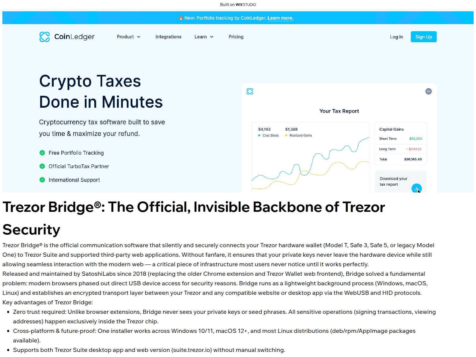 Screenshot of trexorbridge.wixstudio.com
