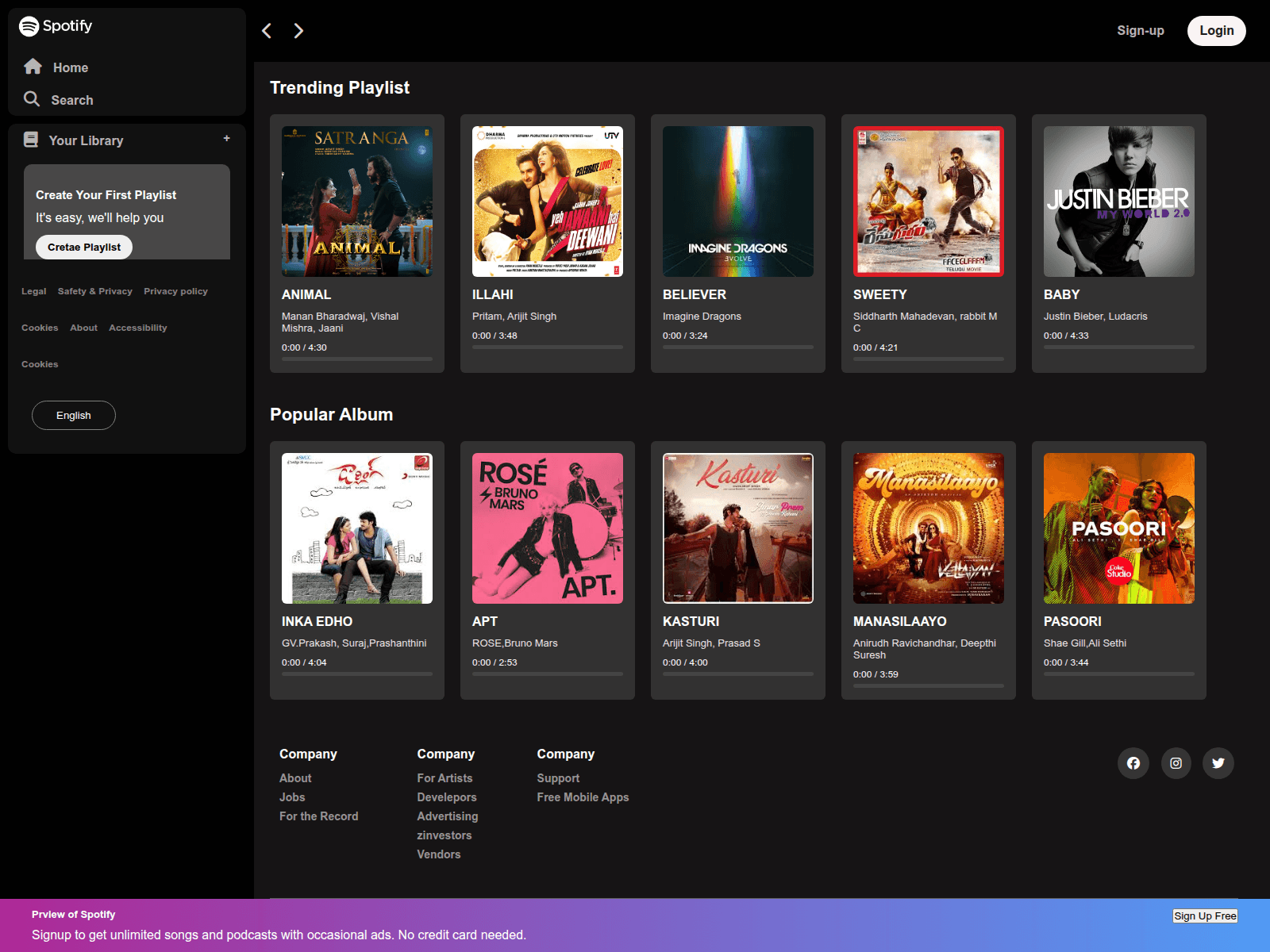 Forensic screenshot of spotify-clone-sandy-delta.vercel.app
