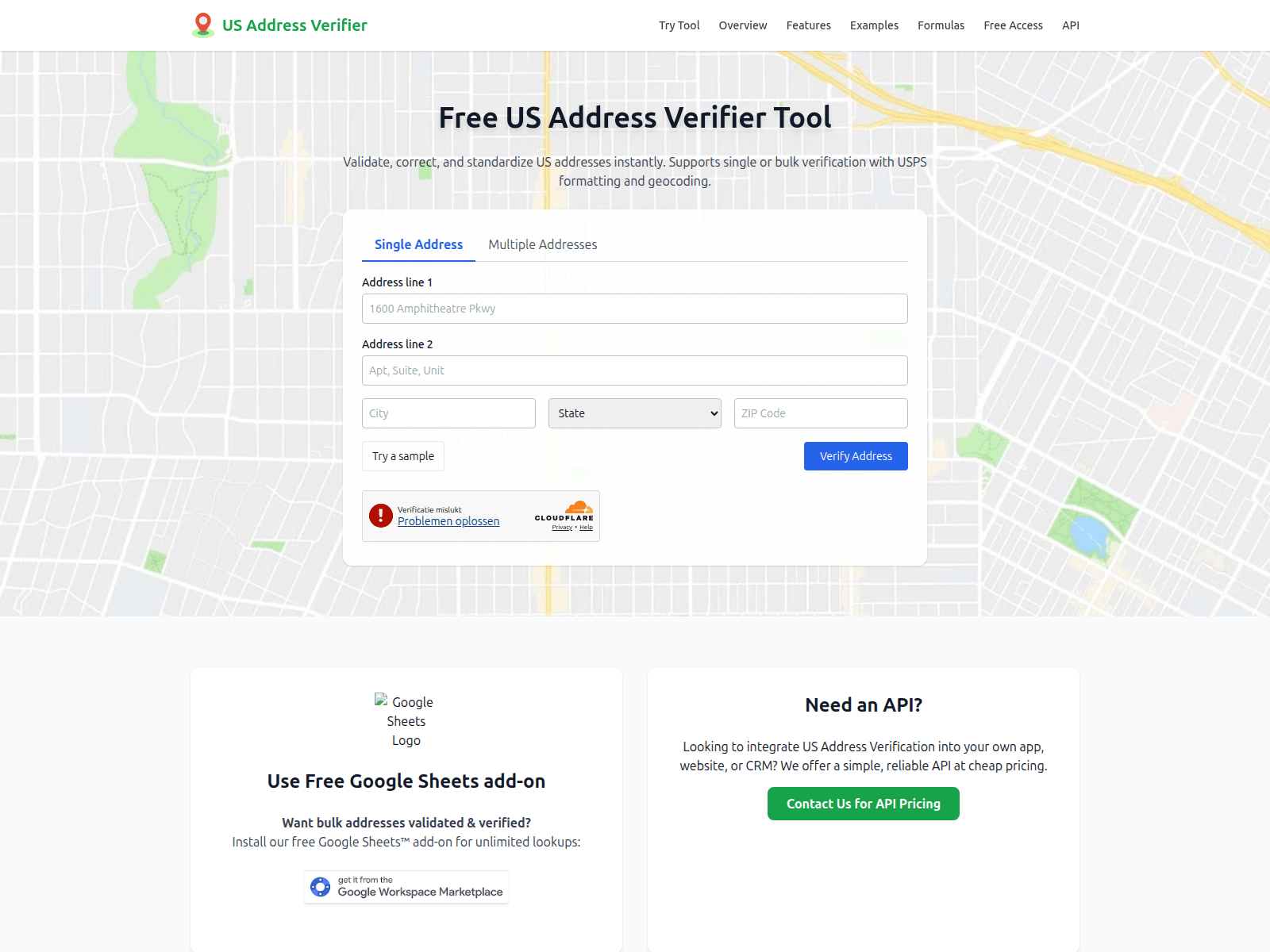 Forensic screenshot of usaddressverification.online