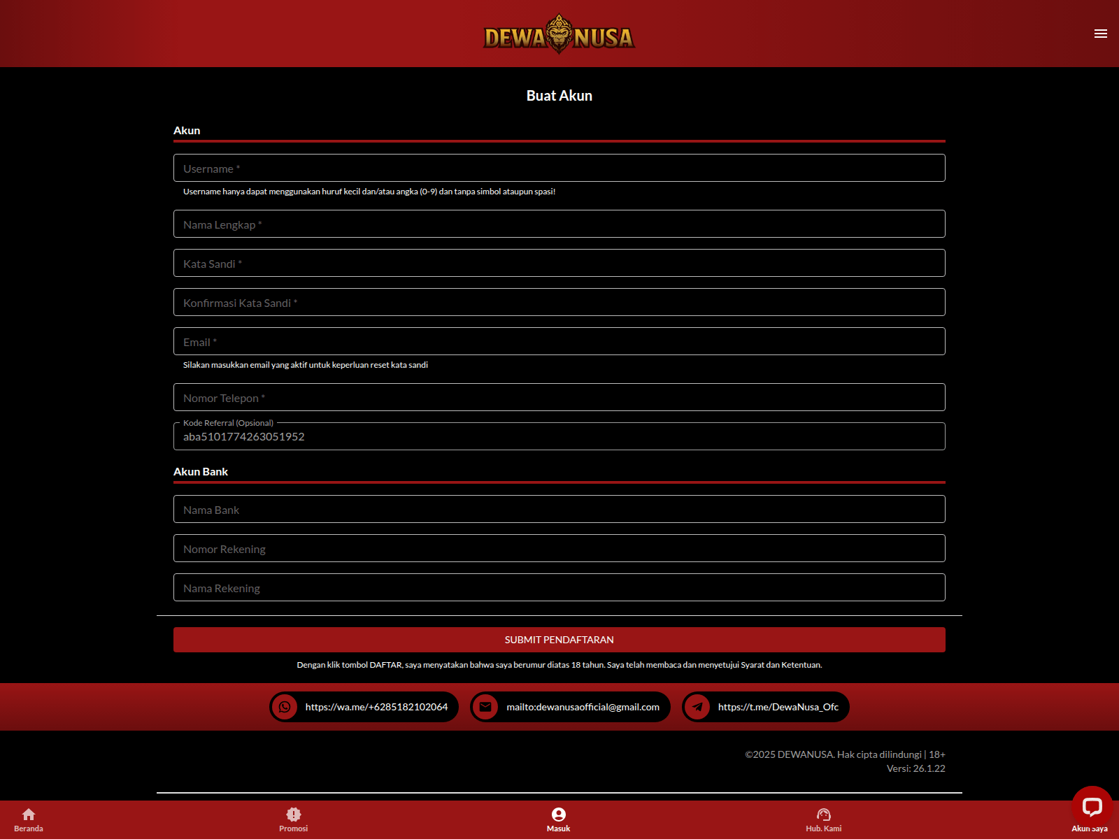 Forensic screenshot of dewanusa.quest