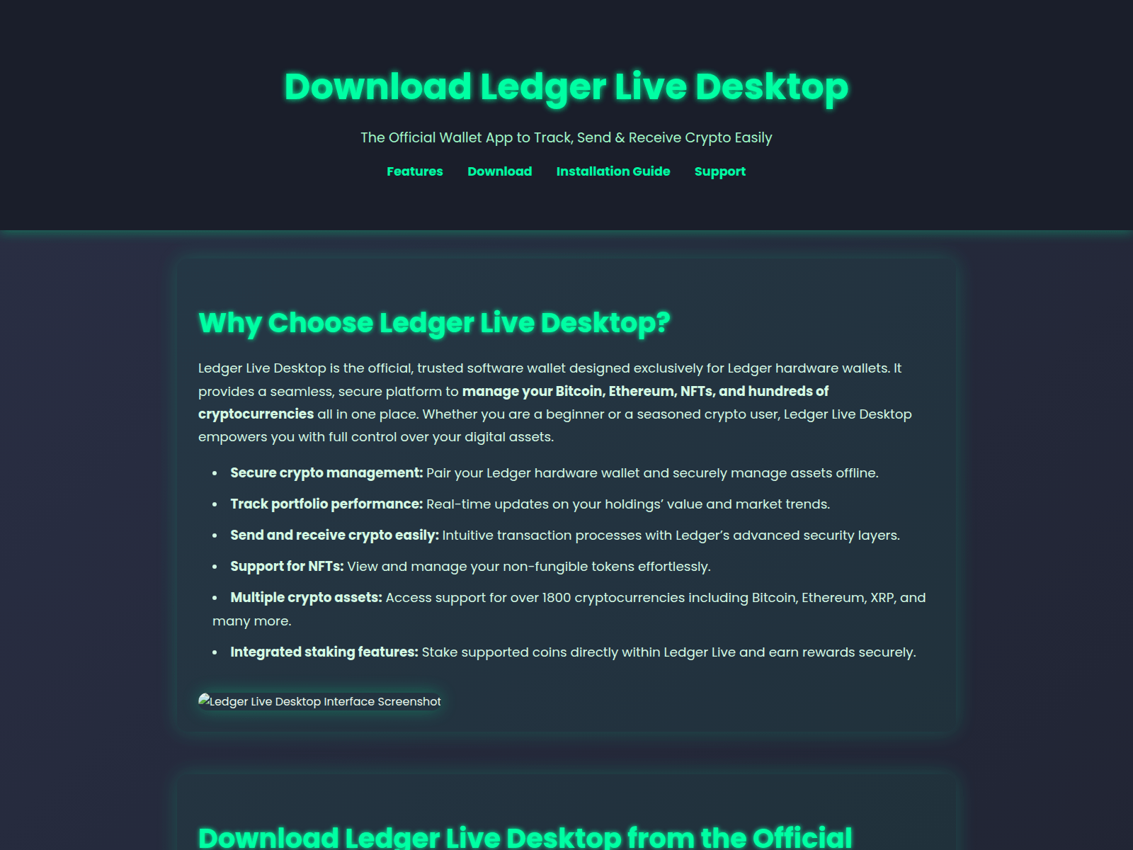 Forensic screenshot of support-ldgr-desktop.pages.dev