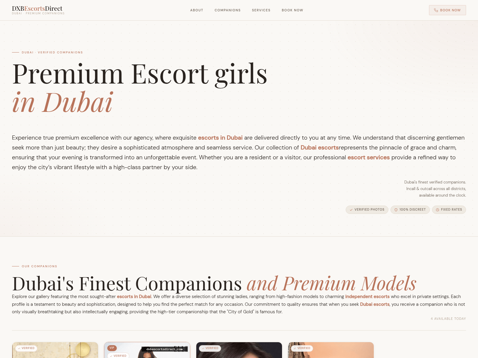 Screenshot of dxbescortsdirect.com