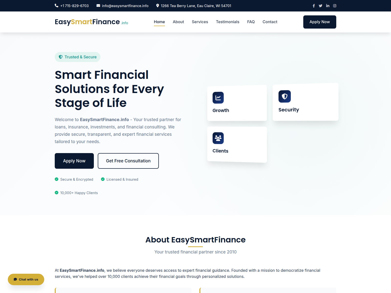 Forensic screenshot of easysmartfinance.info