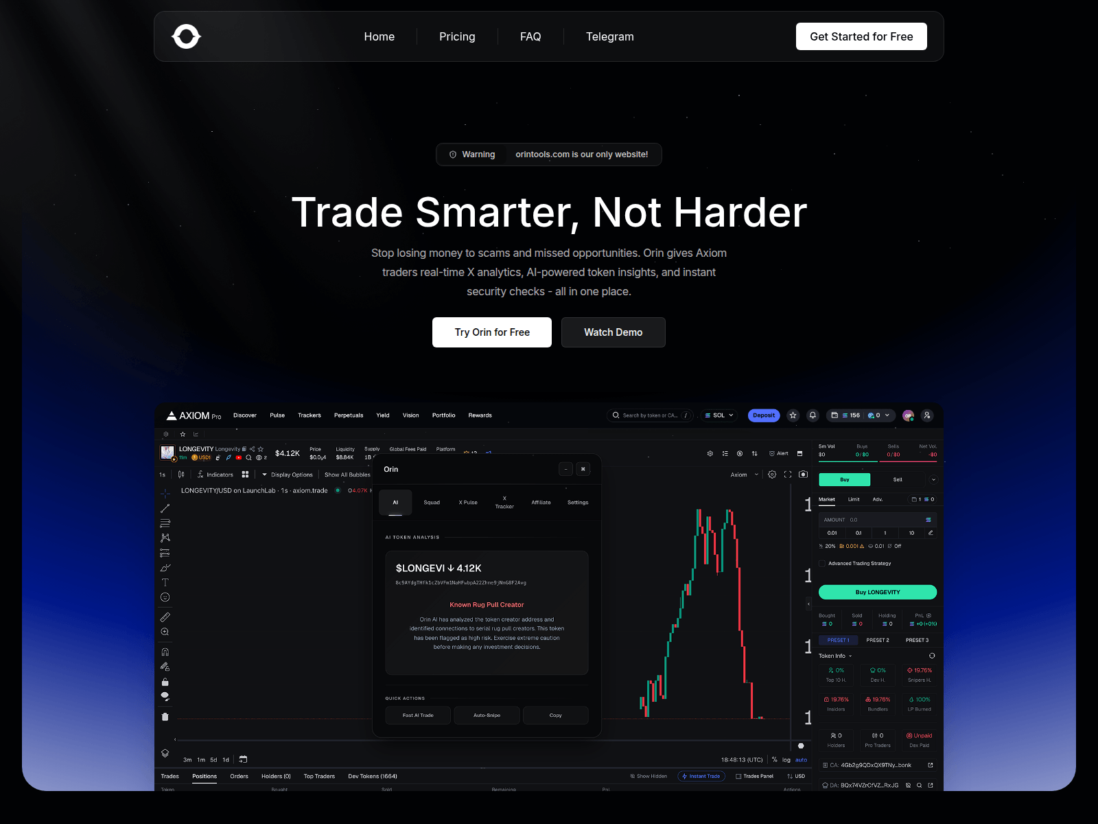 Screenshot of orintools.com