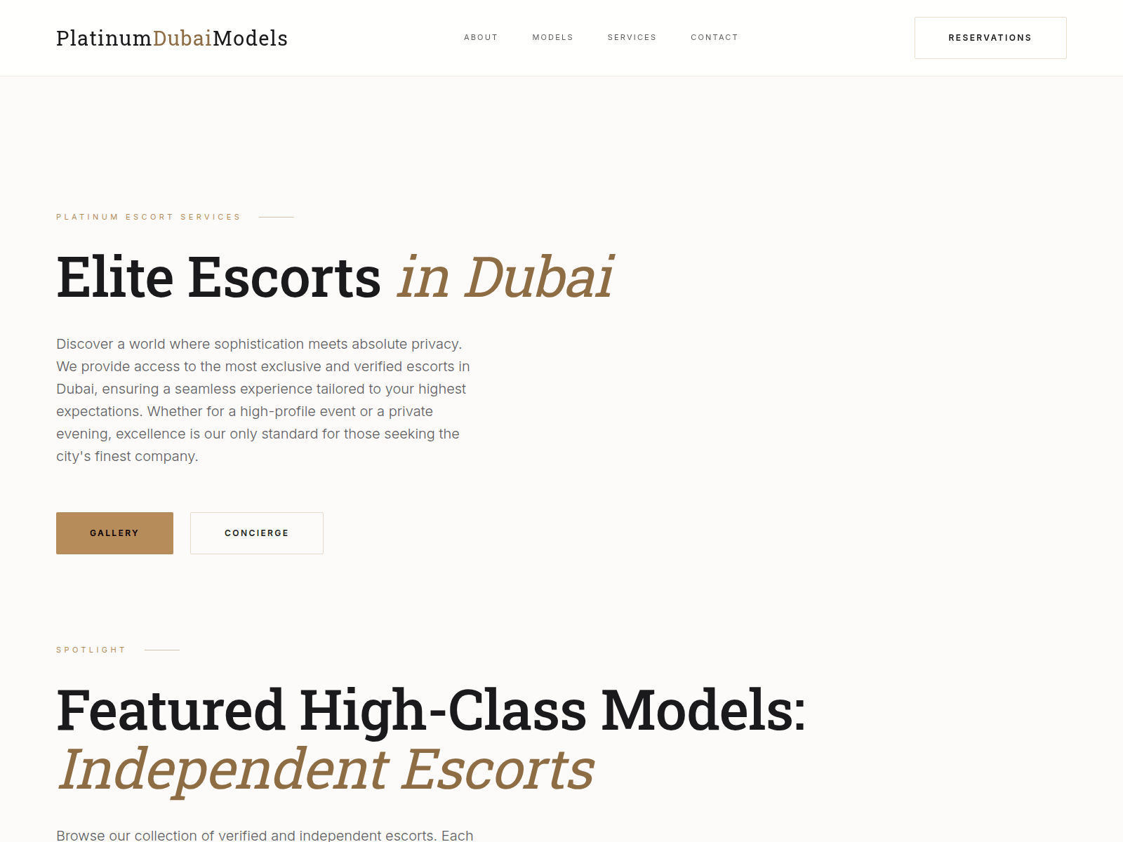 Screenshot of platinumdubaimodels.com