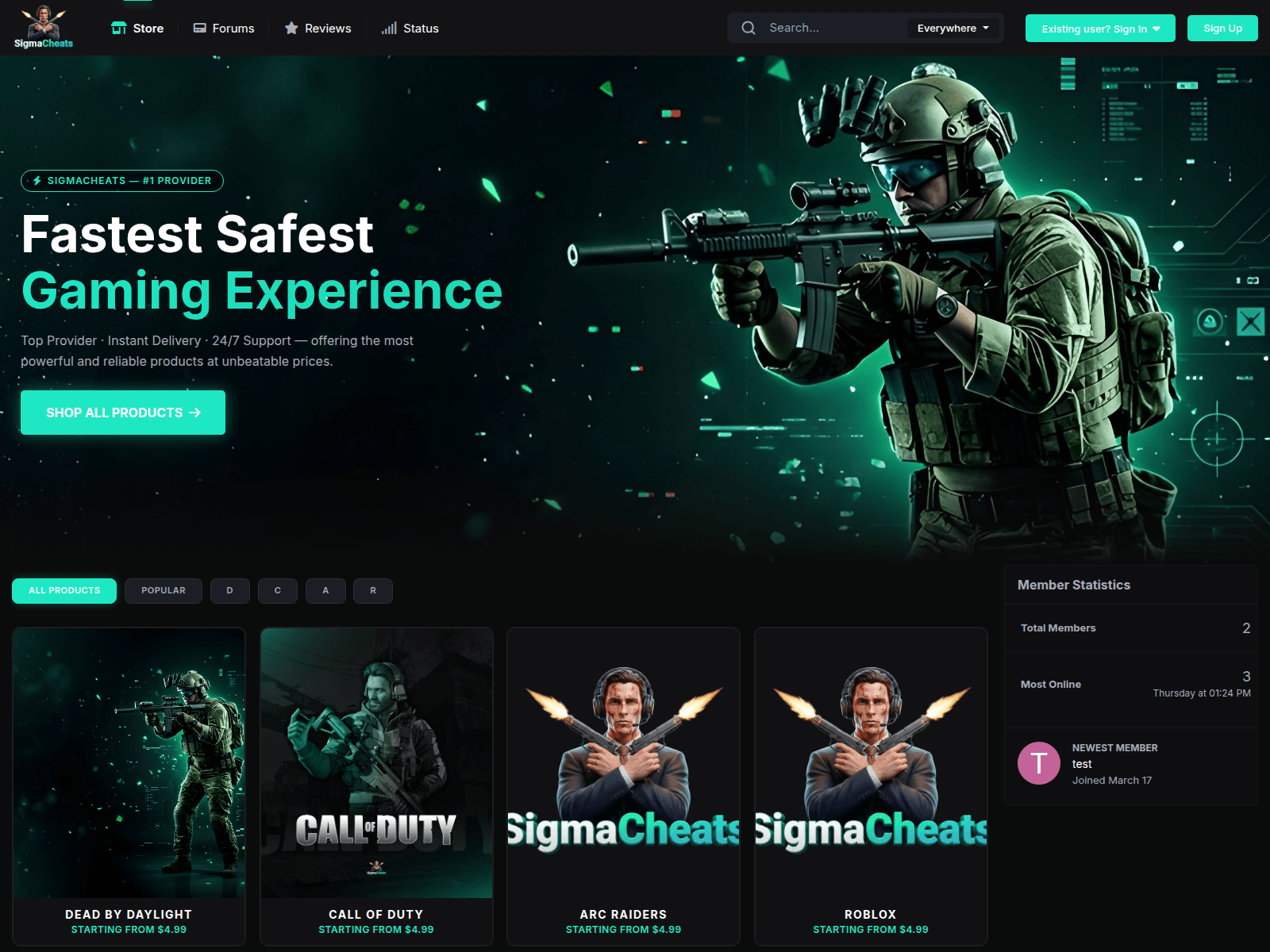 Screenshot of sigmacheats.net