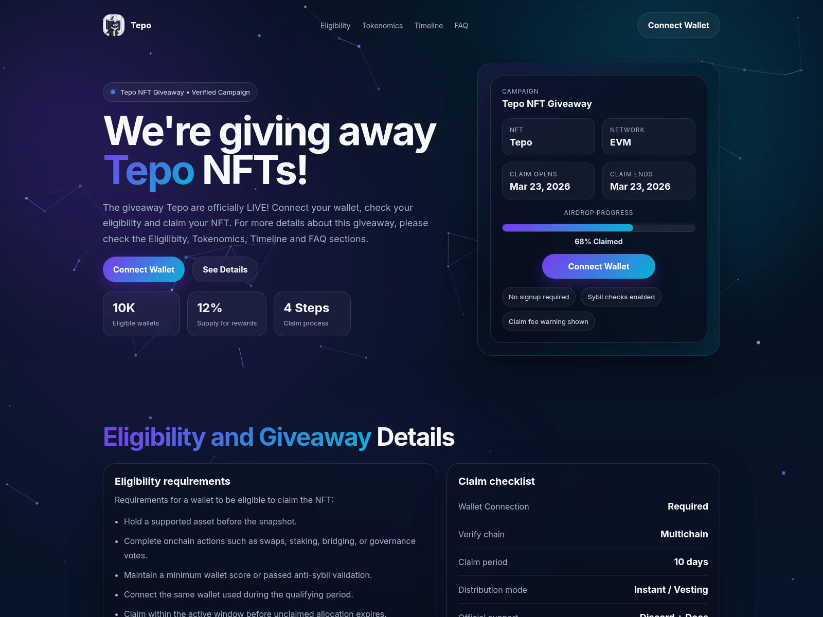 Screenshot of teponfts.xyz