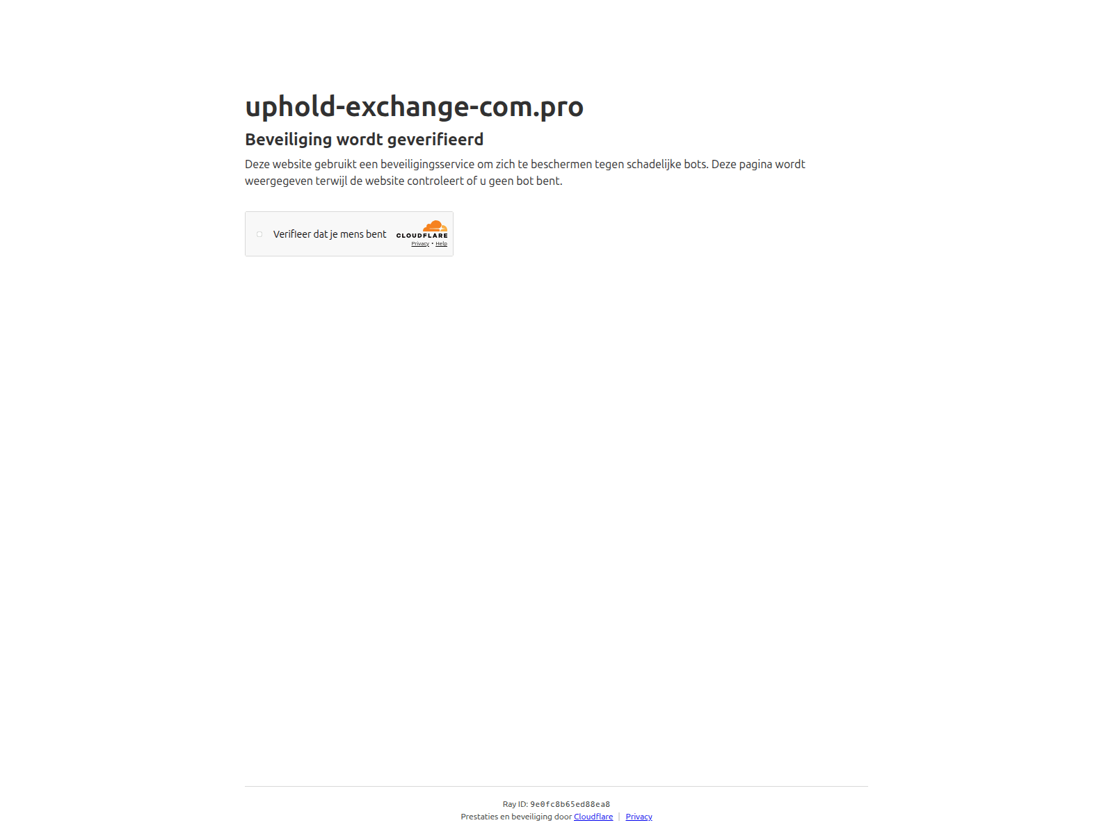 Forensic screenshot of uphold-exchange-com.pro