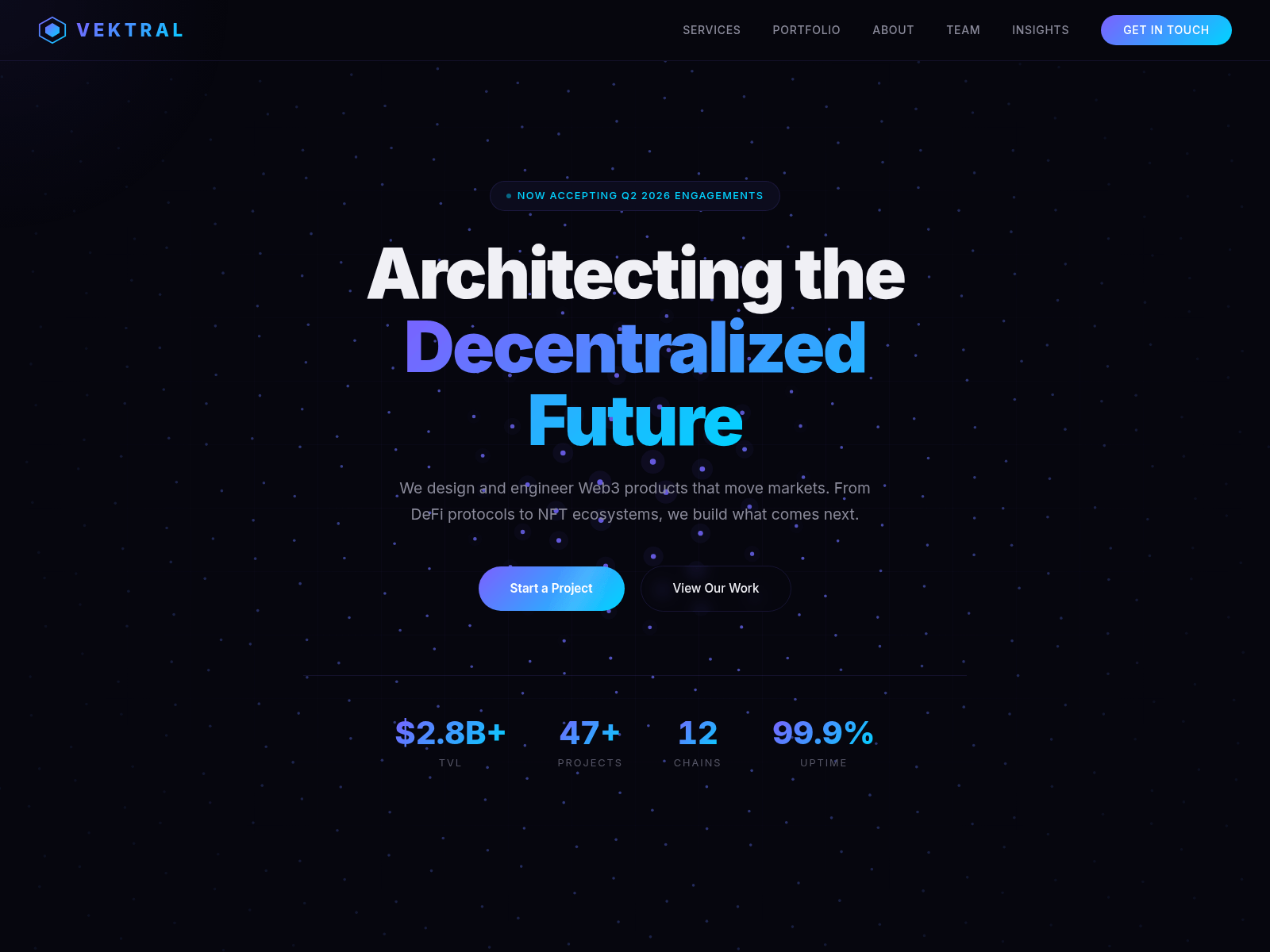 Forensic screenshot of vektral.app