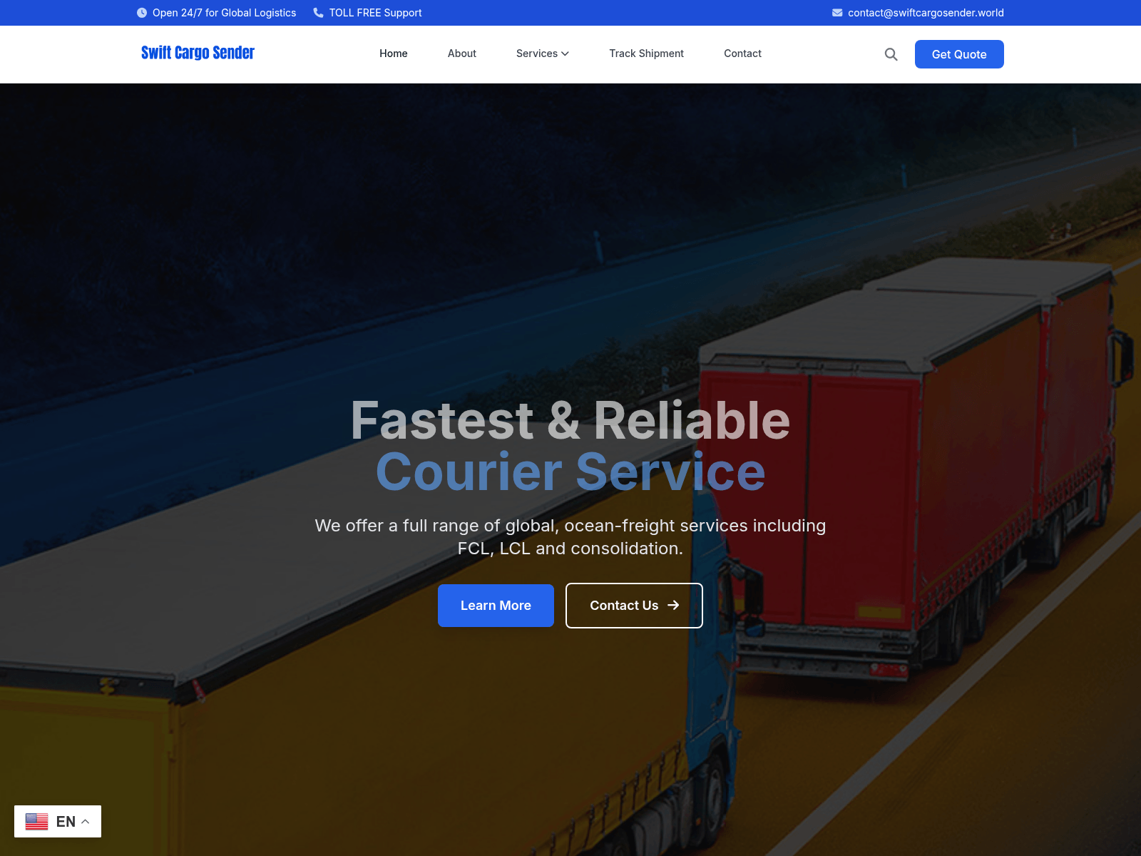Screenshot of swiftcargosender.world