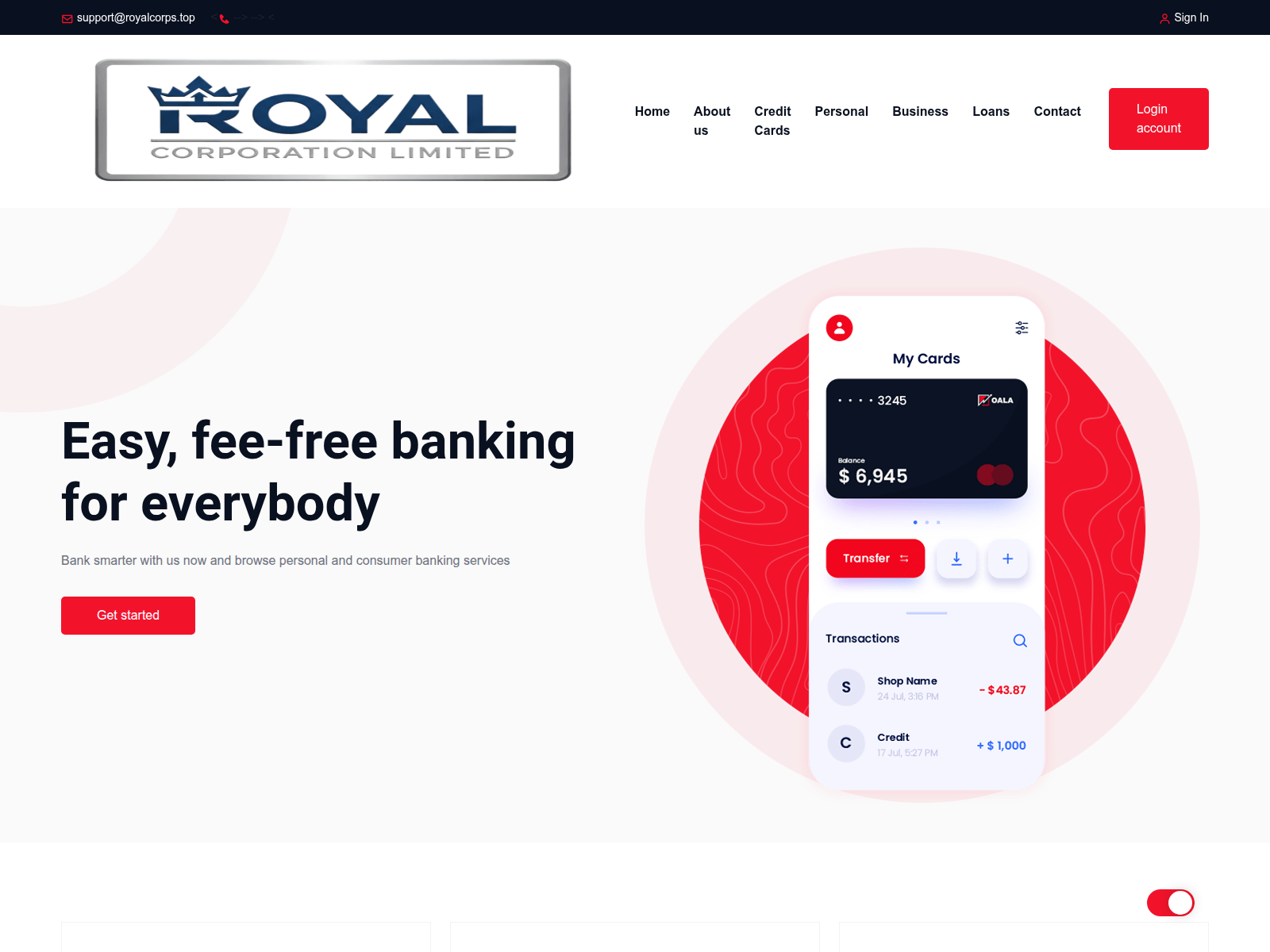 Screenshot of royalcorps.top